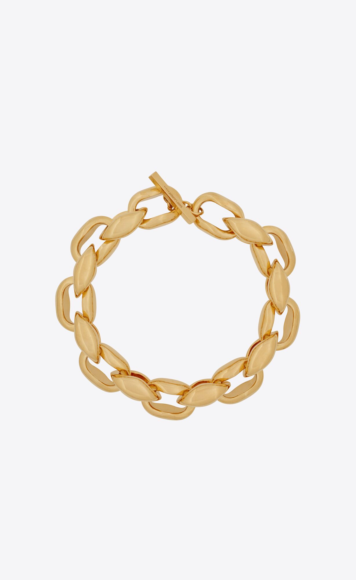 YSL Oversize Modernist Link Necklace In Metal Gold | MXNUE0965