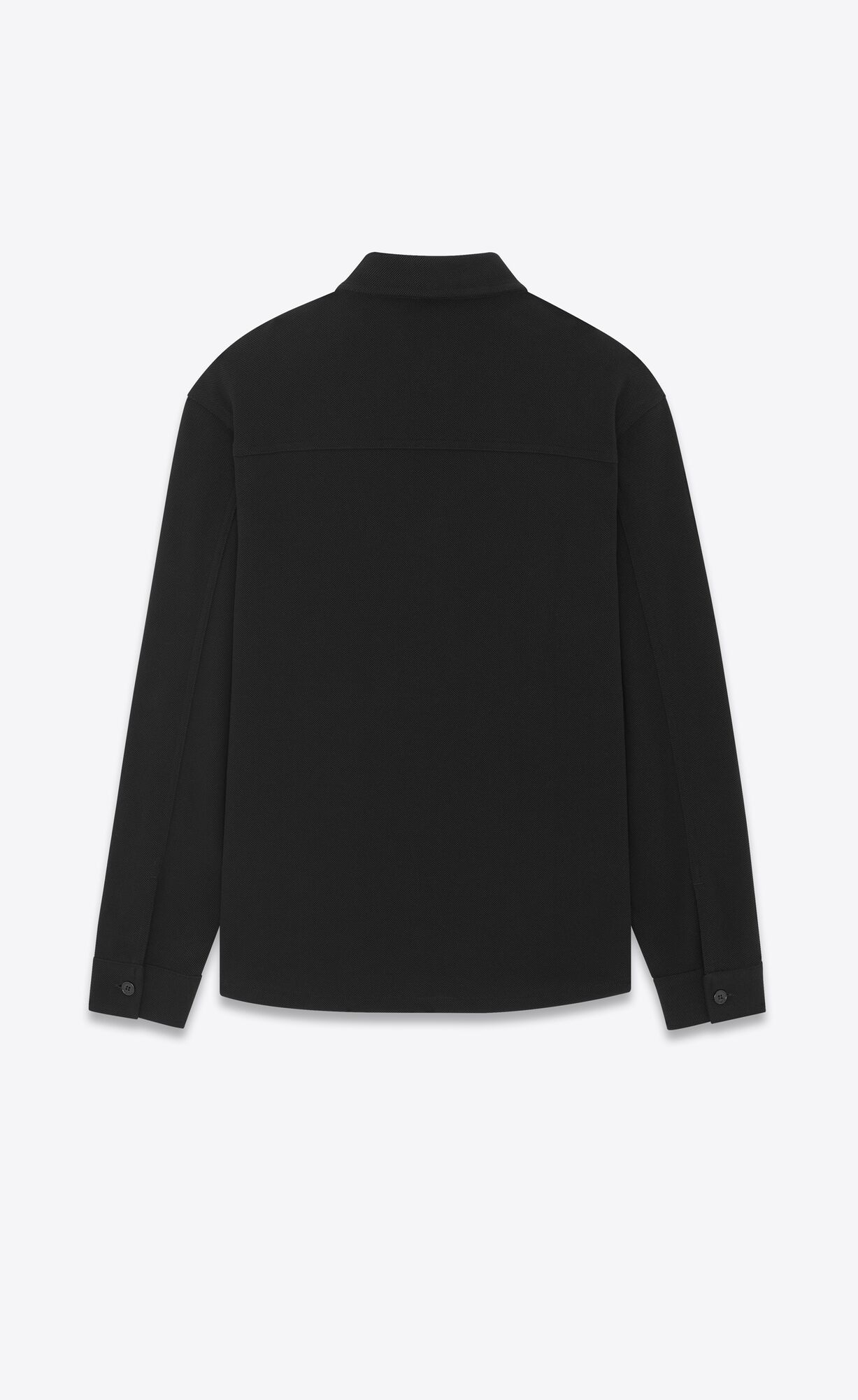 YSL Oversize Shirt In Cotton Piqué Black | OEMBJ8751