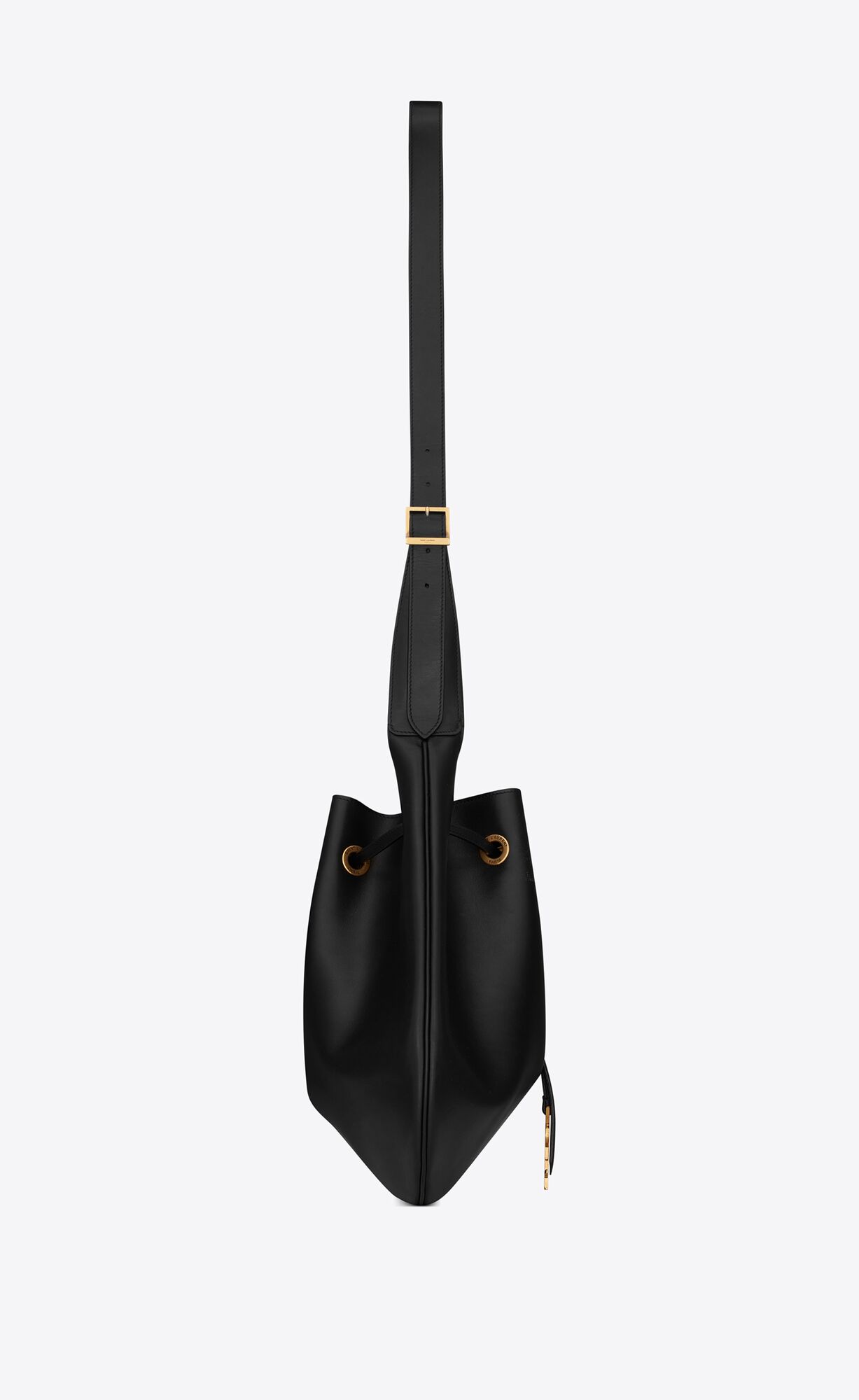 YSL Paris Vii Large Flat Hobo Bag In Smooth Leather Black | FUJAM2786