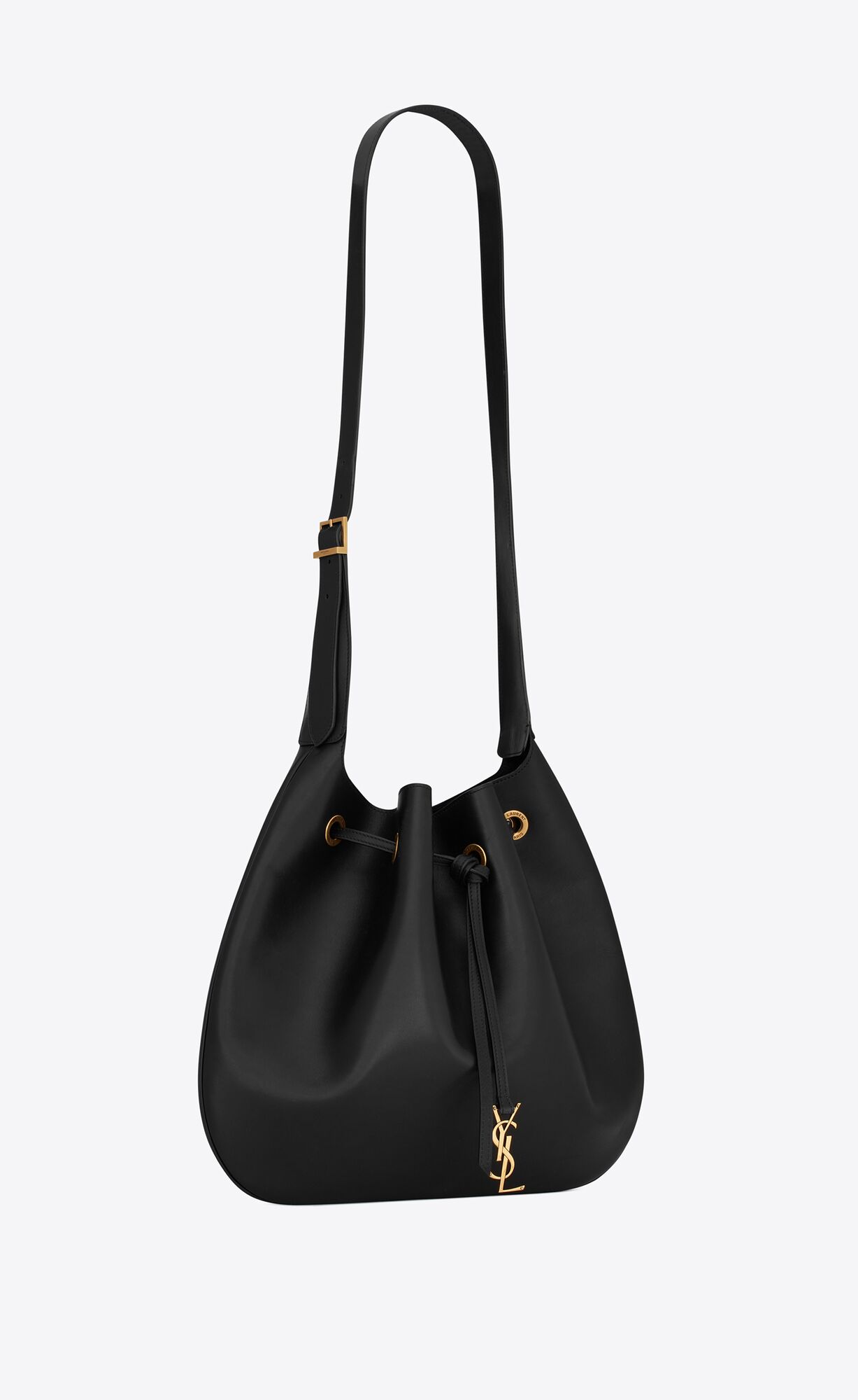 YSL Paris Vii Large Flat Hobo Bag In Smooth Leather Black | FUJAM2786