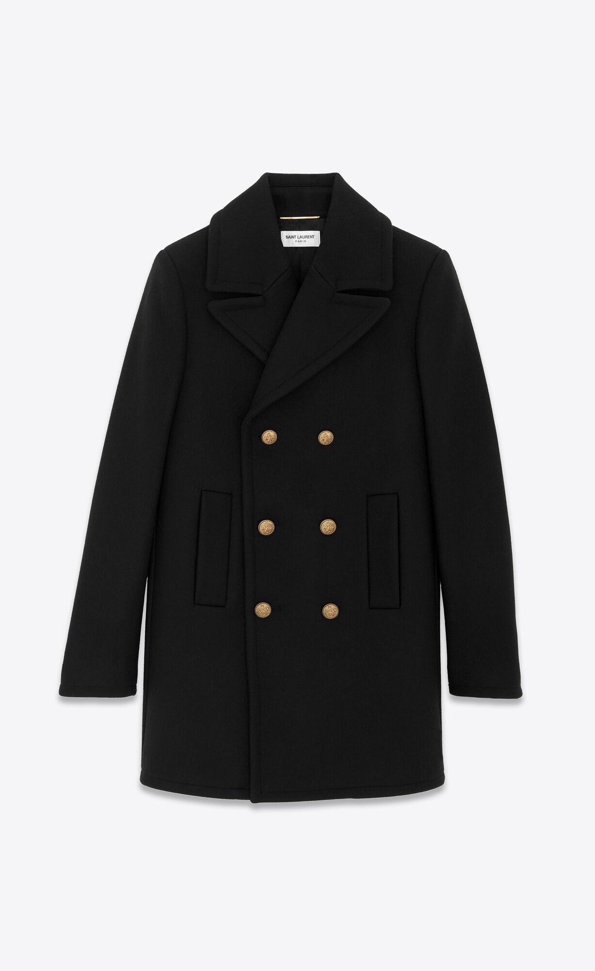 YSL Peacoat In Wool Black | TOZAC6210