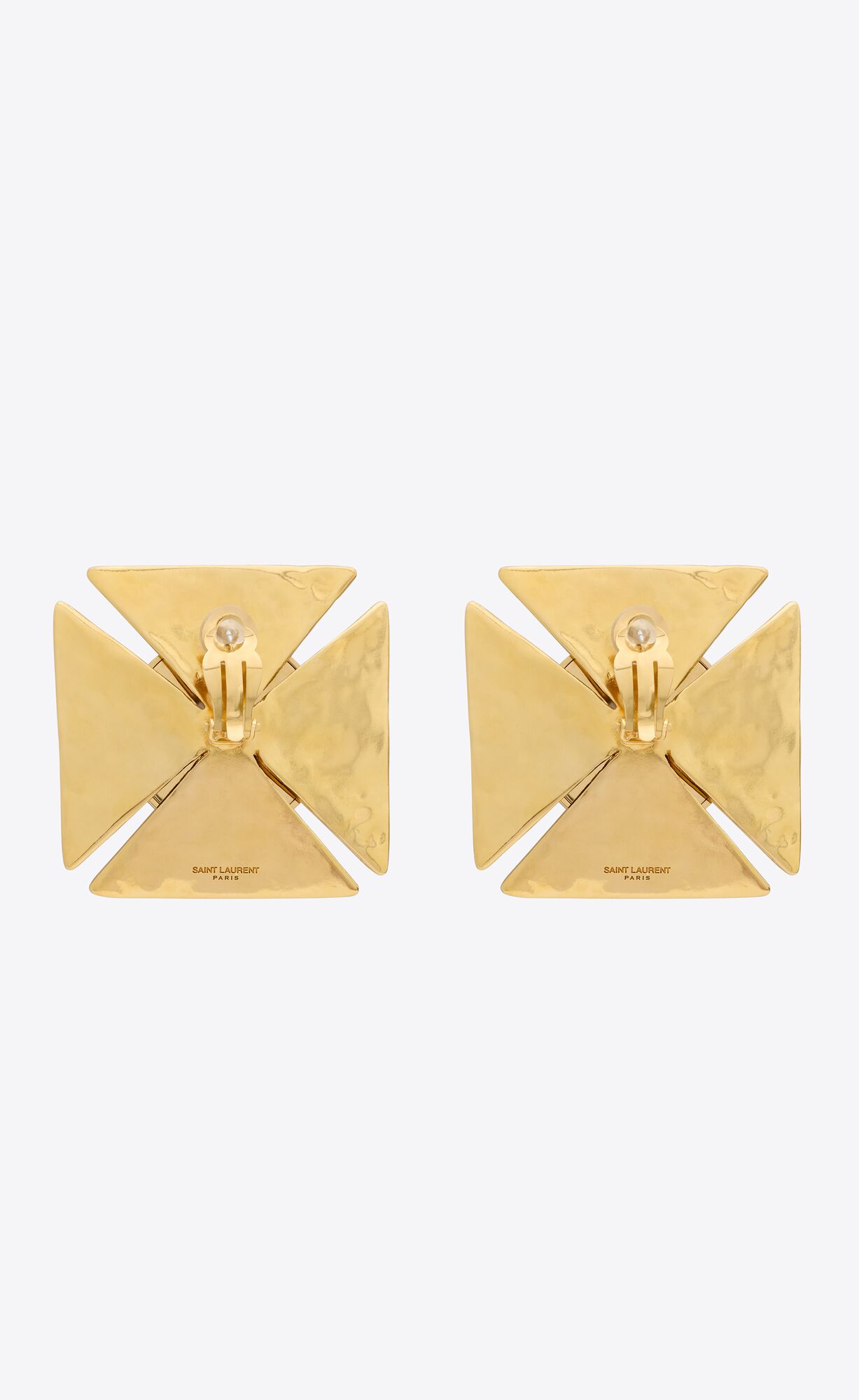 YSL Pearly Square Earrings In Metal Bronze And Gold | ABHRF0592