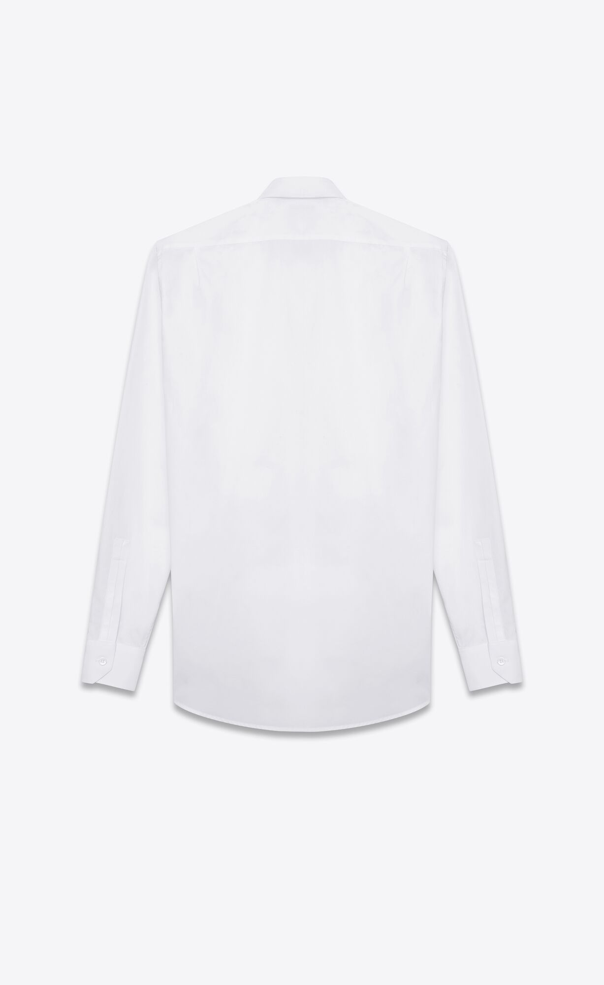 YSL Pique Plastron Yves Collar Shirt In Cotton Poplin White | XIUNK2076