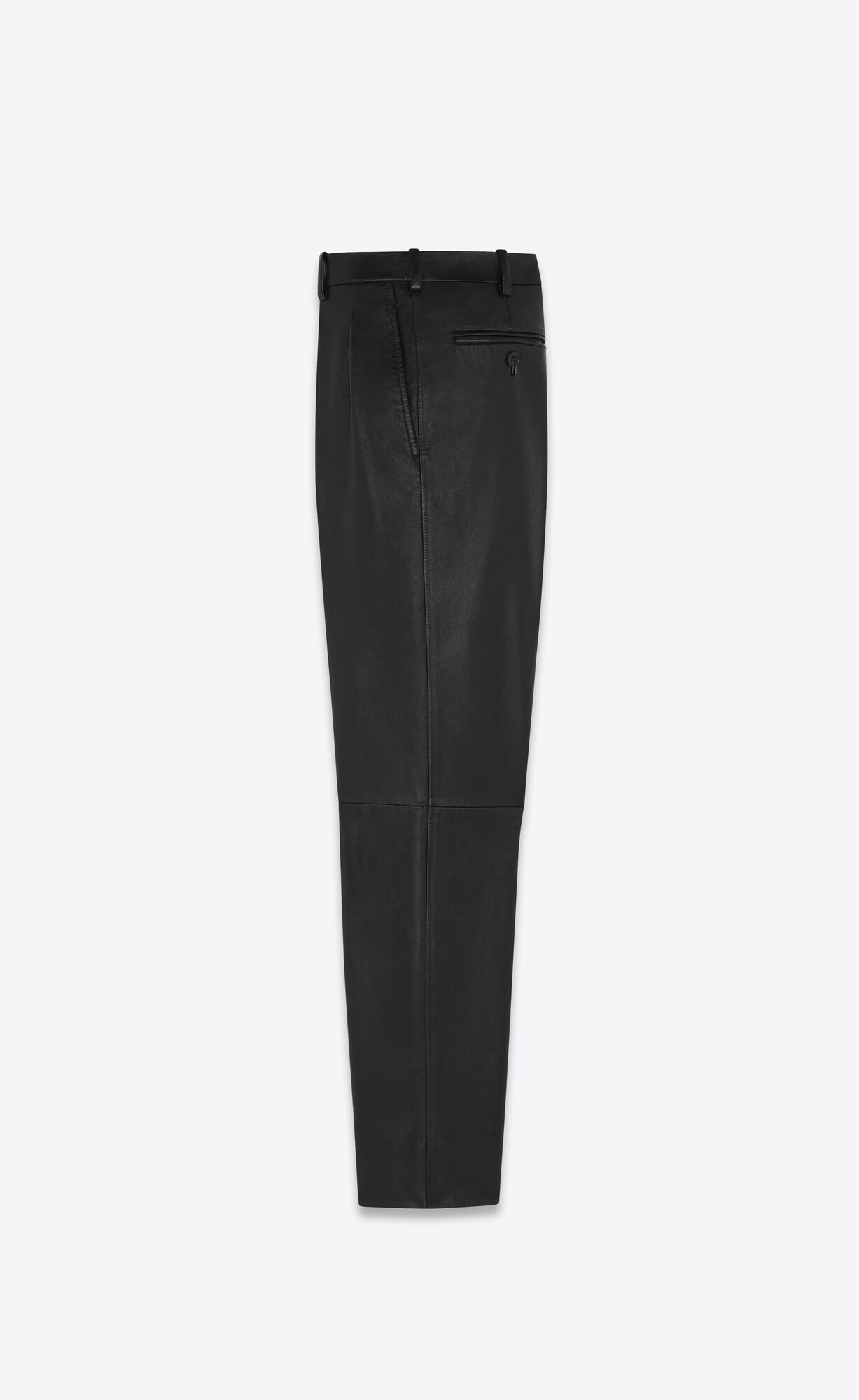 YSL Pleated Pants In Drummed Lambskin Black | QNPHI5782