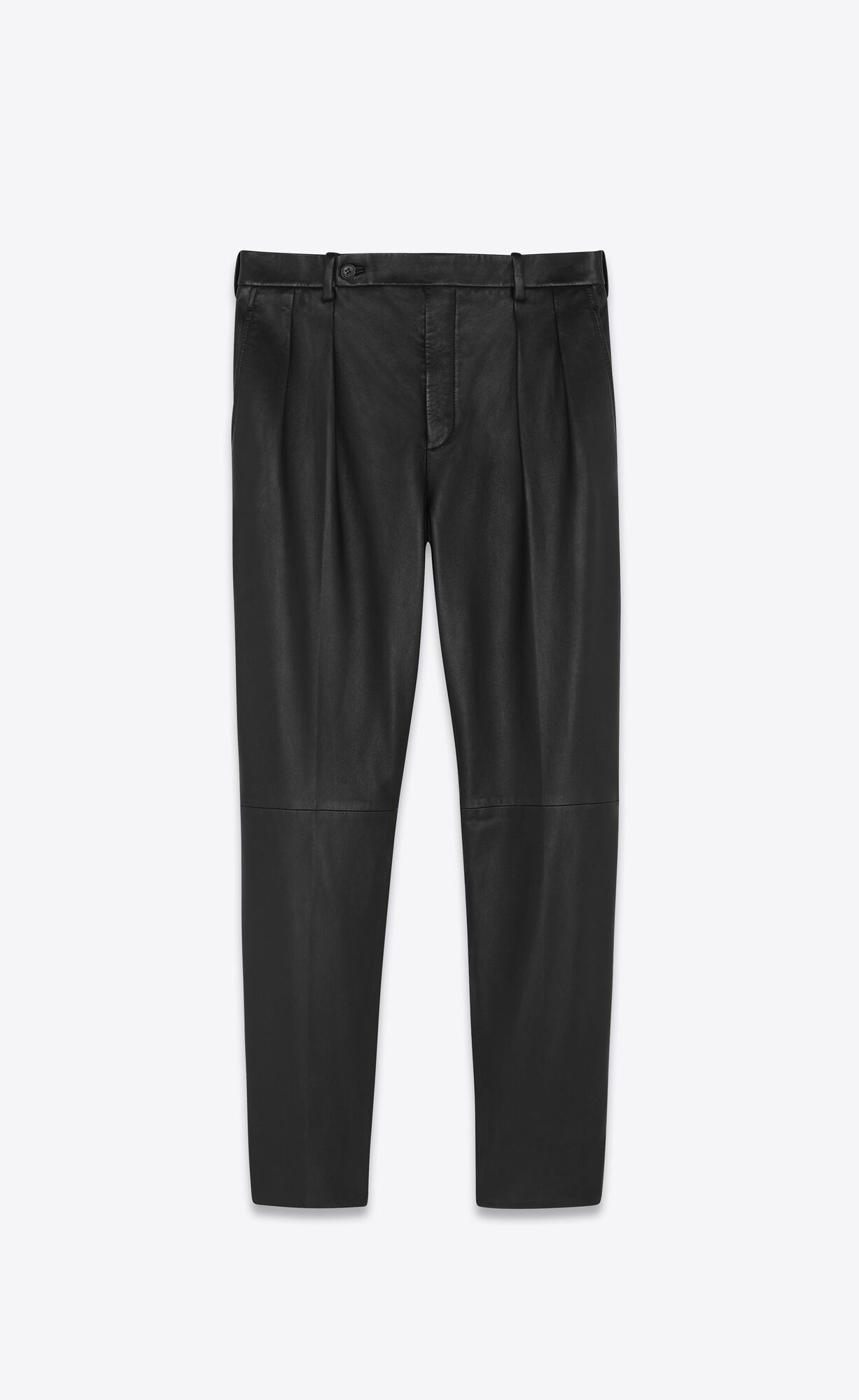 YSL Pleated Pants In Drummed Lambskin Black | QNPHI5782