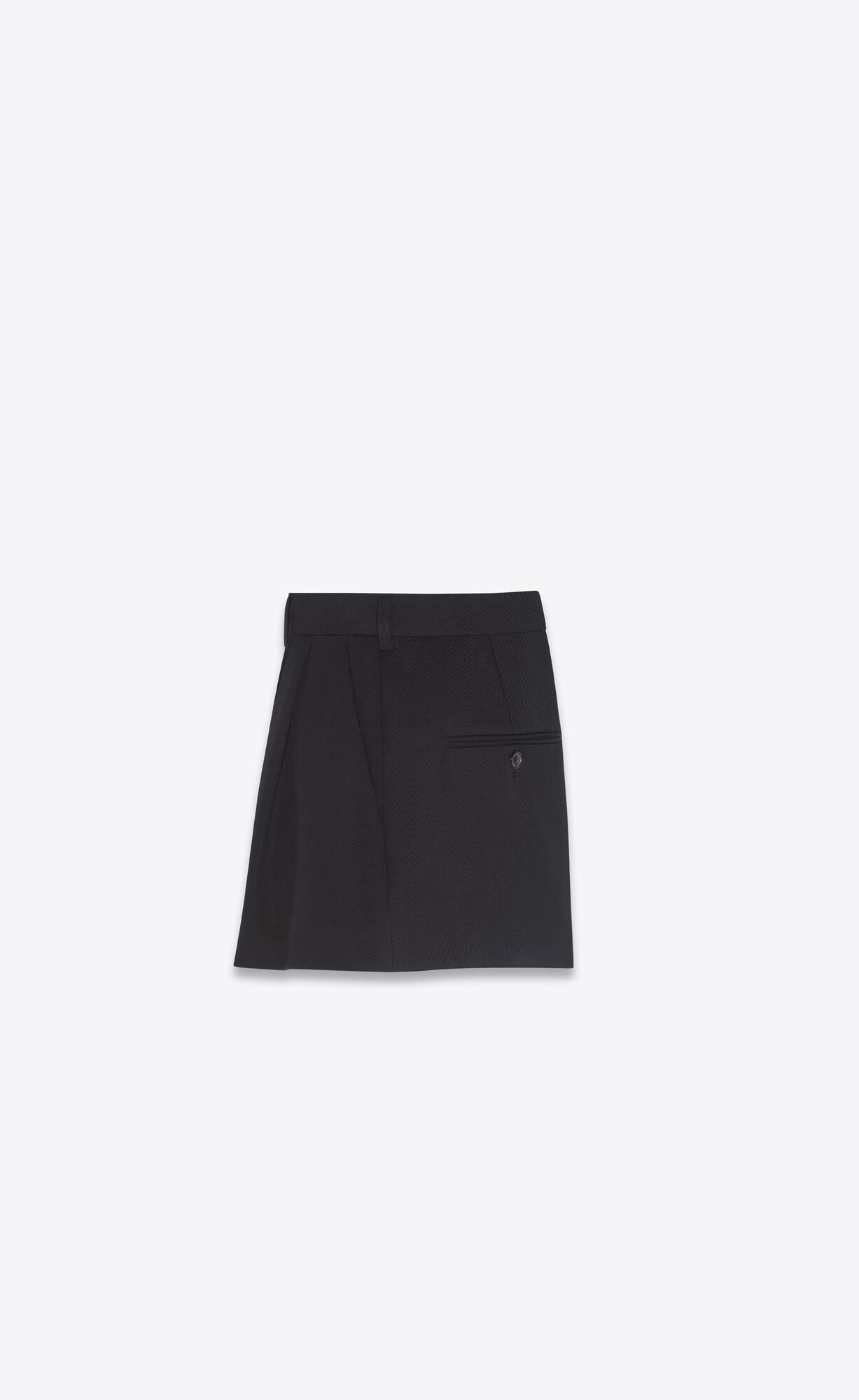 YSL Pleated Shorts In Wool Twill Black | LWOYR5316