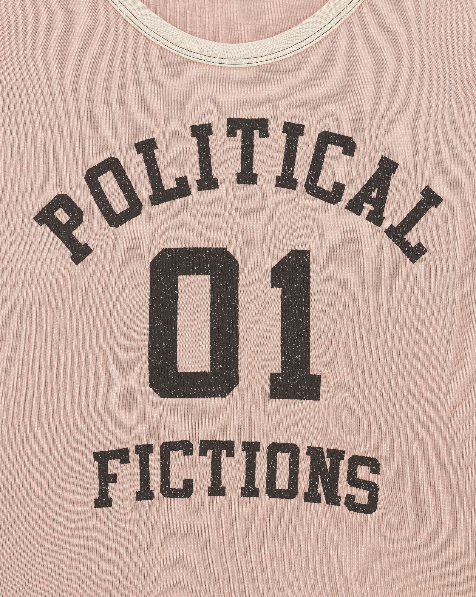 YSL Political Fictions Cropped T-shirt Rose Givre Et Noir | YBEOR6351