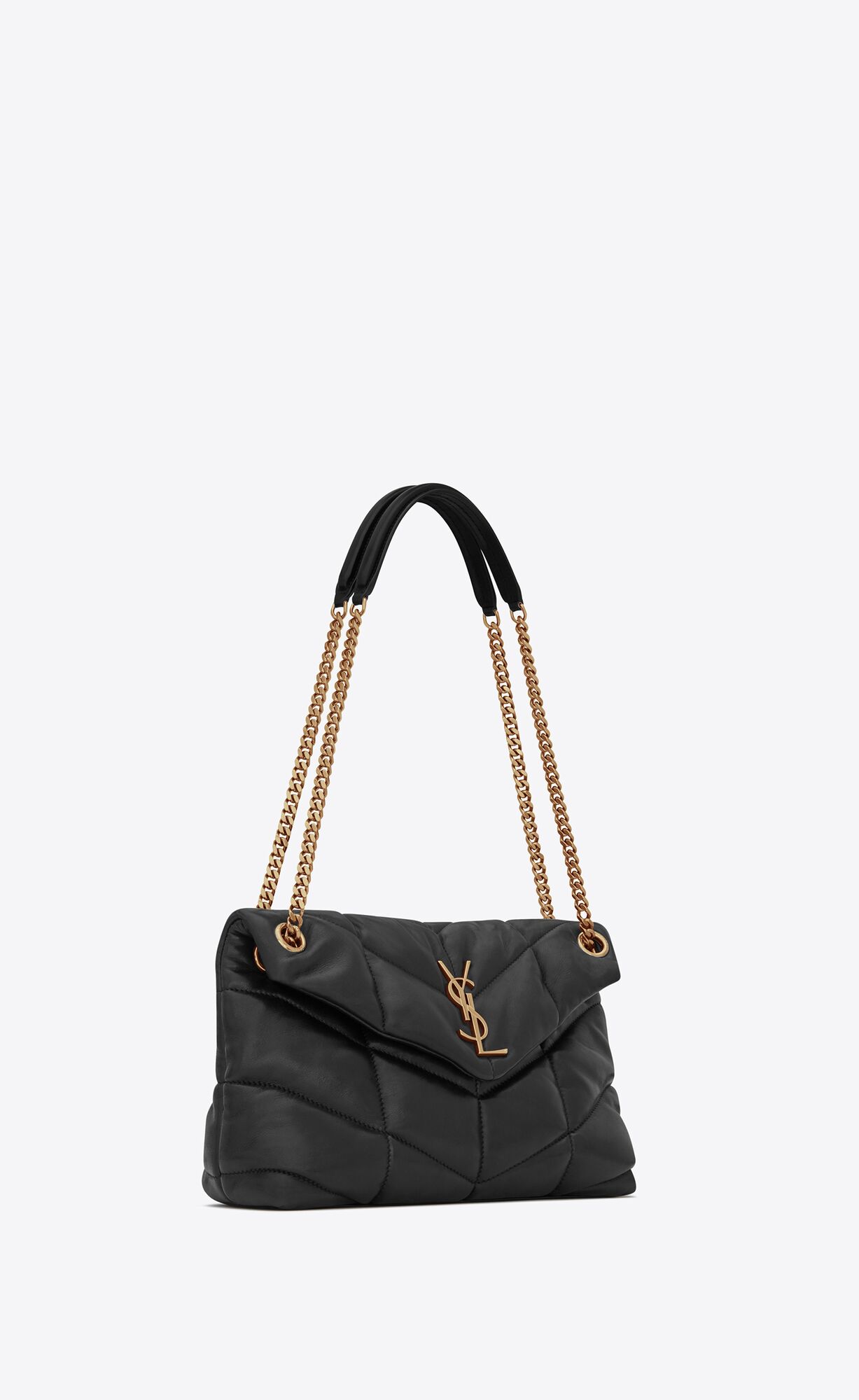 YSL Puffer Small Chain Bag In Quilted Lambskin Black | AUFTM4261