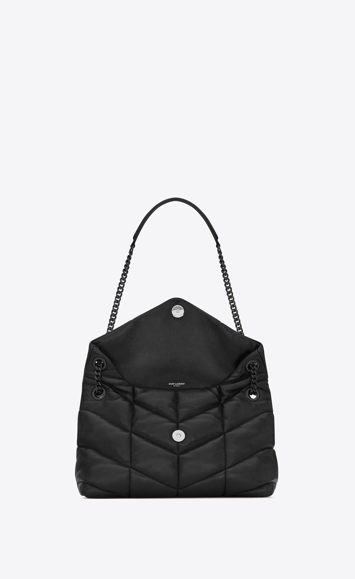 YSL Puffer Small Chain Bag In Quilted Lambskin Black | PSZYN0976