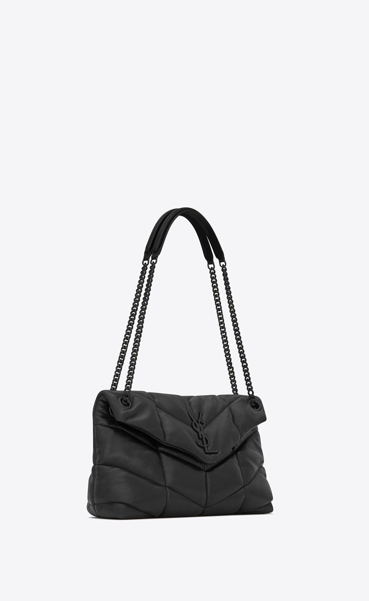 YSL Puffer Small Chain Bag In Quilted Lambskin Black | PSZYN0976