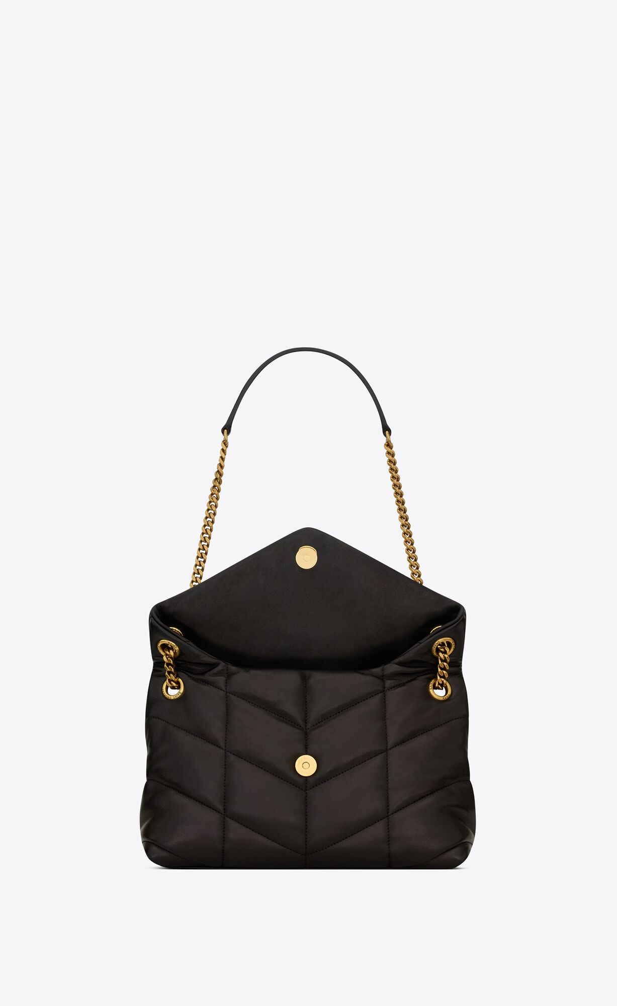 YSL Puffer Small In Quilted Lambskin Black | KDSVH3258