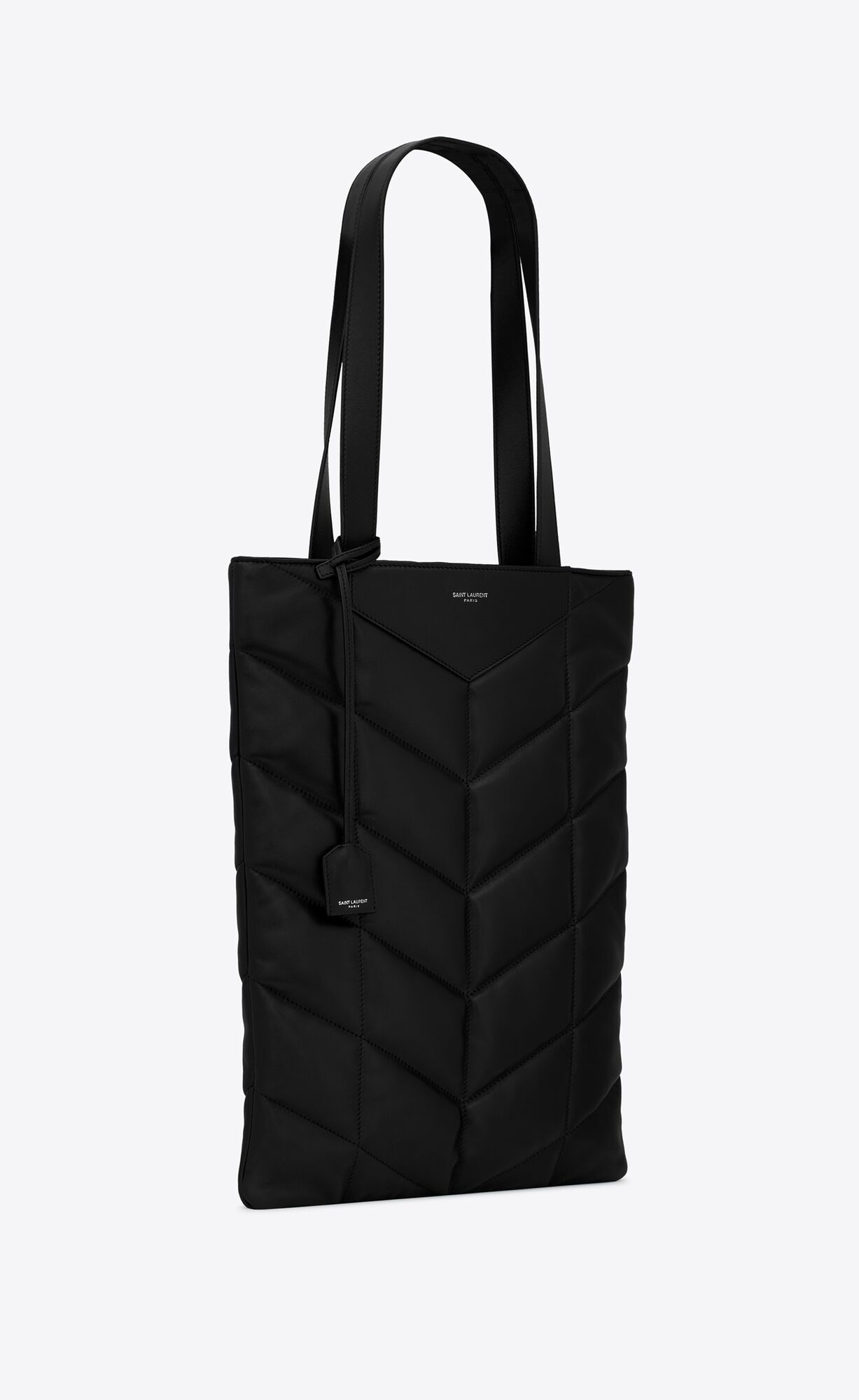 YSL Puffer Tote Bag In Smooth Lambskin Noir | RUVOM5604