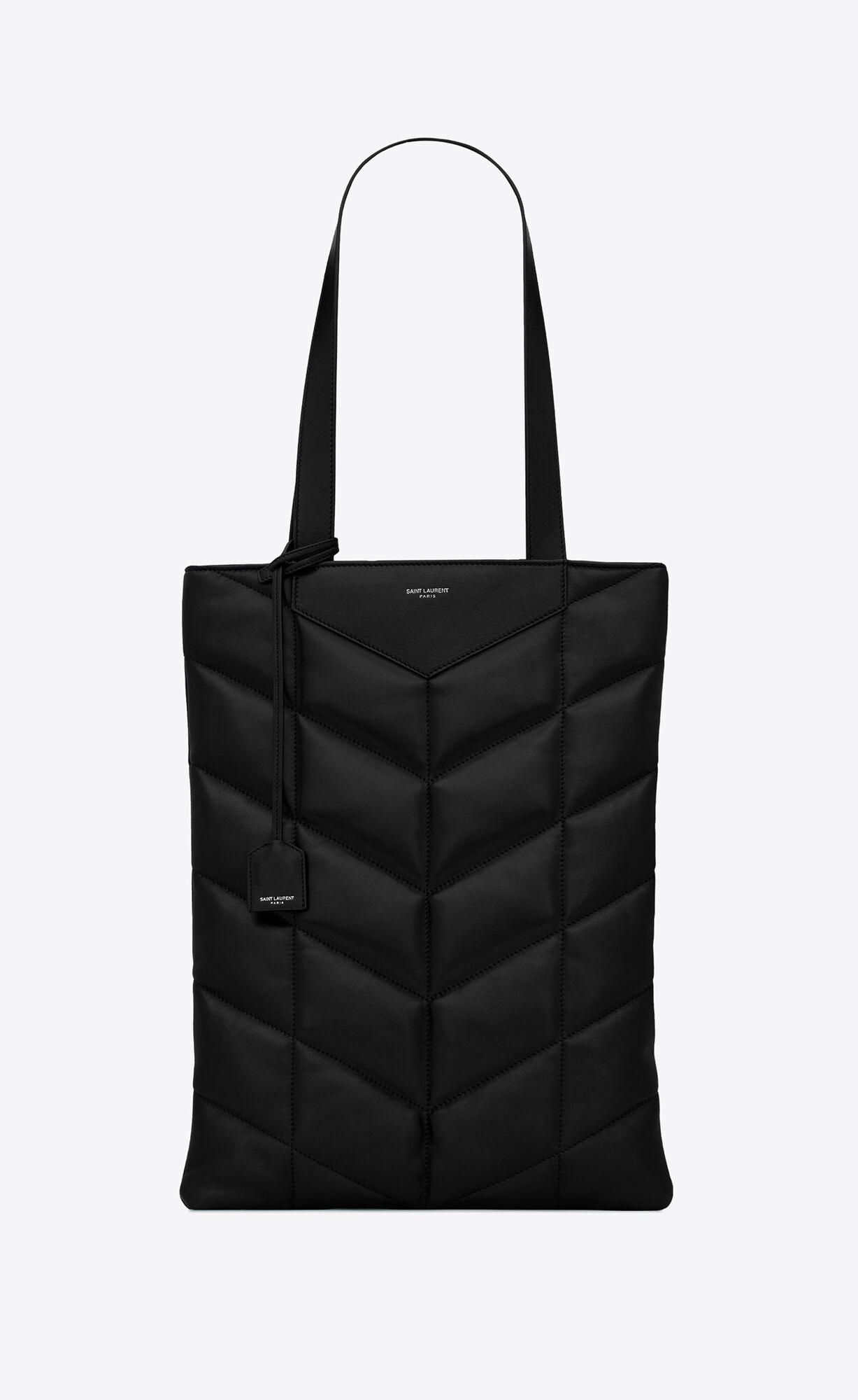 YSL Puffer Tote Bag In Smooth Lambskin Noir | RUVOM5604