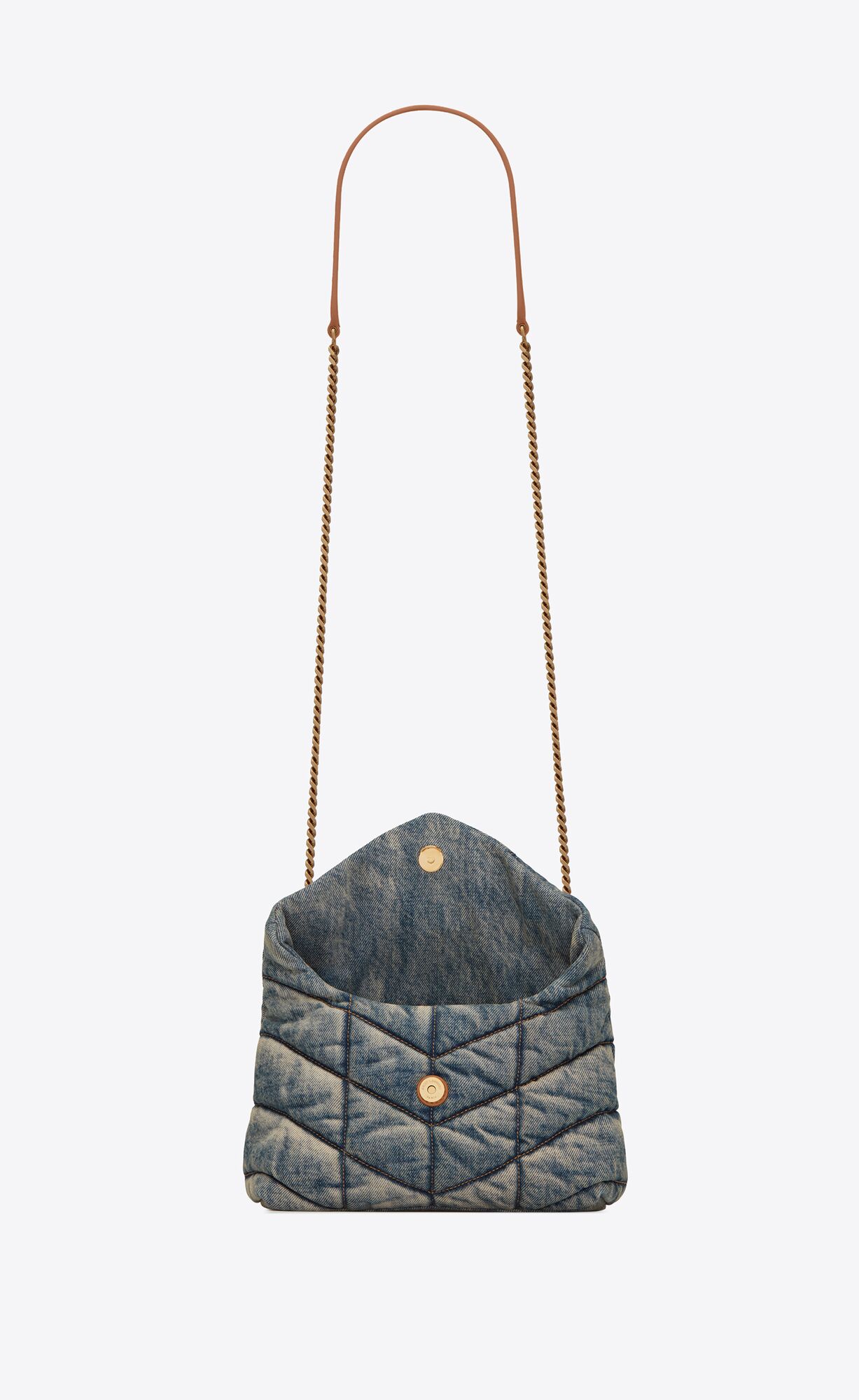 YSL Puffer Toy Bag In Denim Rodeo Blue | RWXSE4026