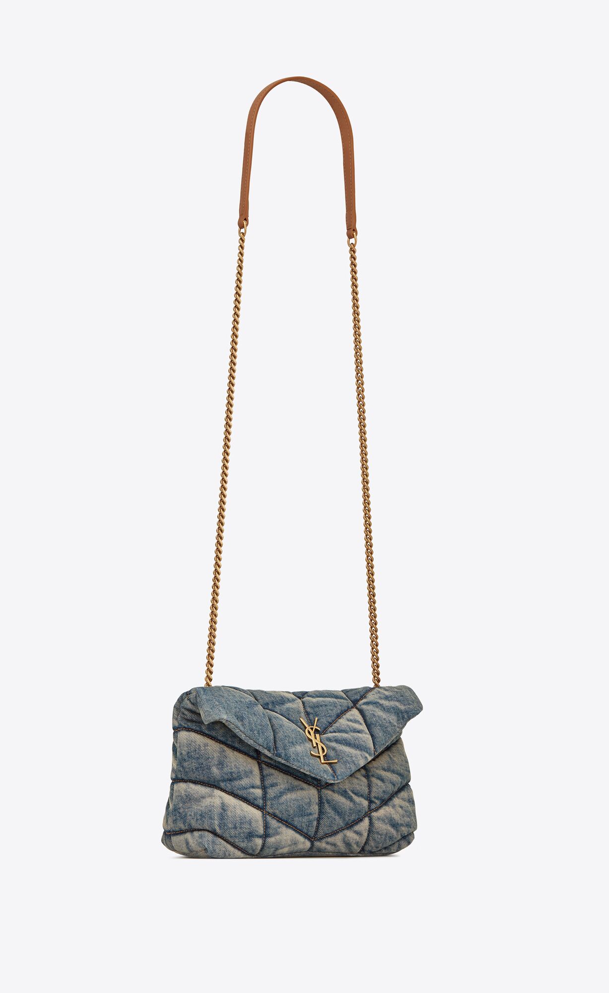 YSL Puffer Toy Bag In Denim Rodeo Blue | RWXSE4026