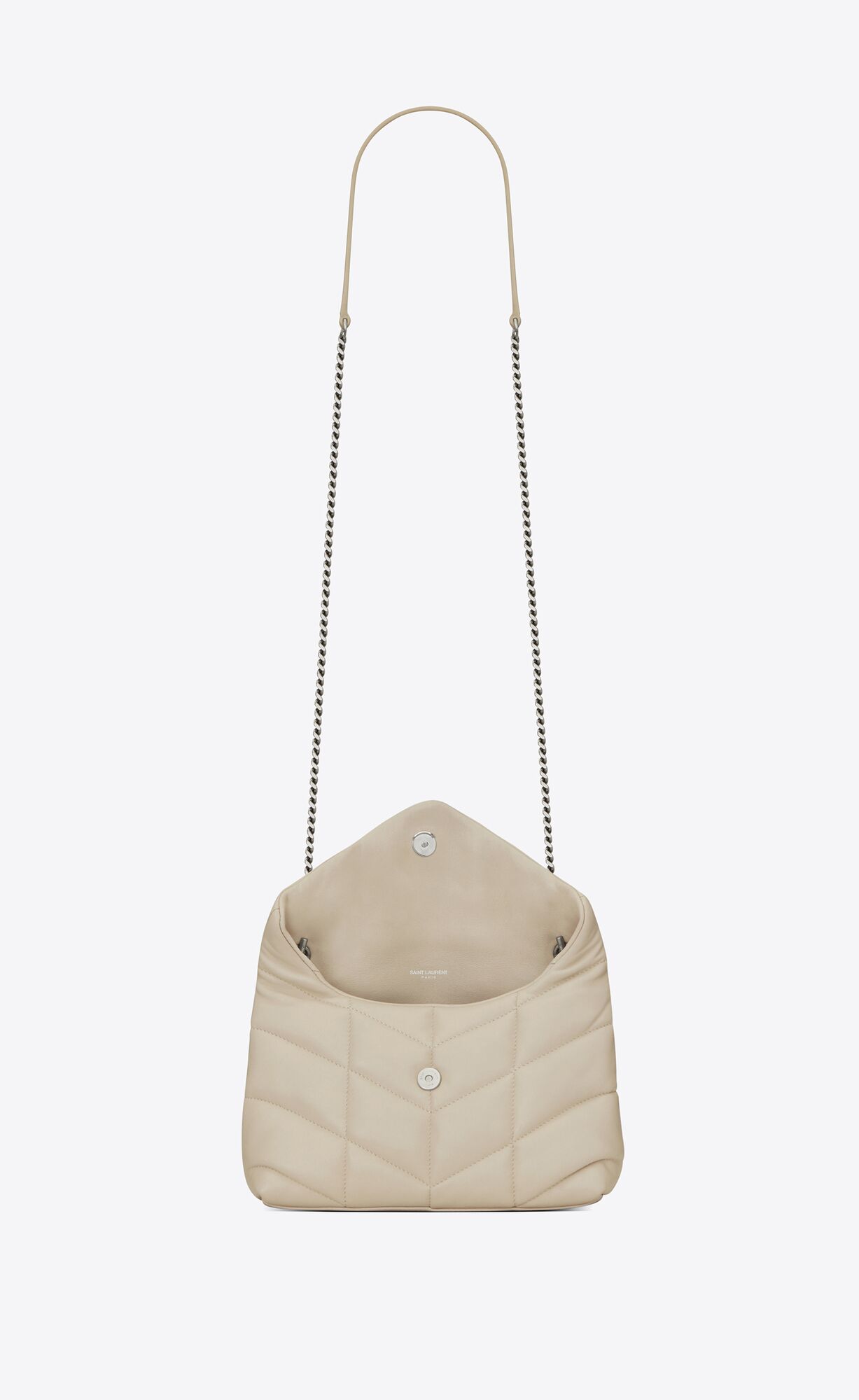 YSL Puffer Toy Bag In Quilted Lambskin Blanc Vintage | NWUAO0672