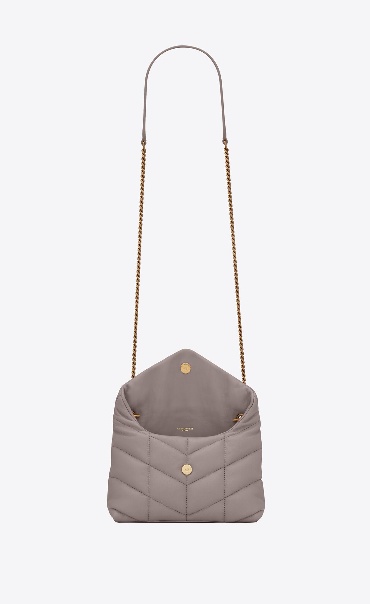 YSL Puffer Toy Bag In Quilted Lambskin Fog | MVBXE3708