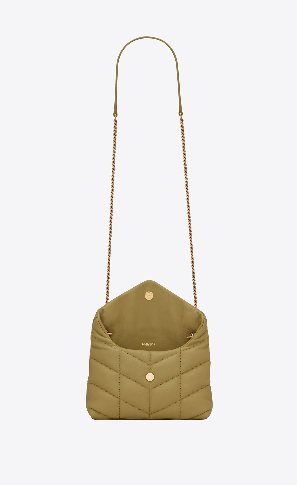 YSL Puffer Toy Bag In Quilted Lambskin Hazel Green | PGEIW4271