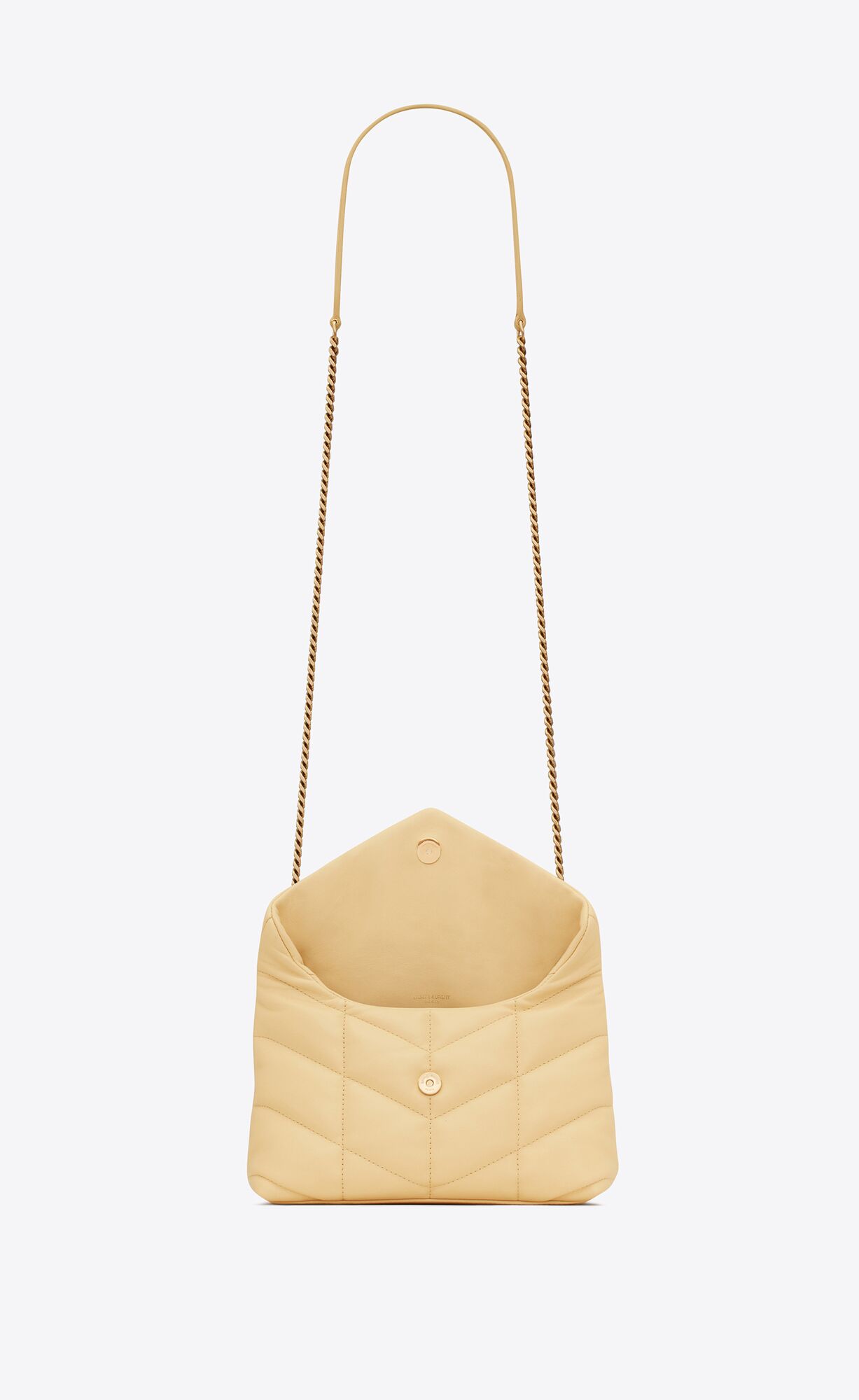 YSL Puffer Toy Bag In Quilted Lambskin Light Vanilla | RZXLV8104