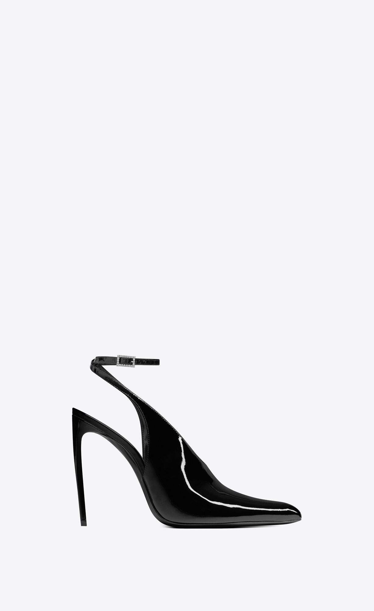 YSL Pulp Slingback Pumps In Patent Leather Black | BKCDR0798