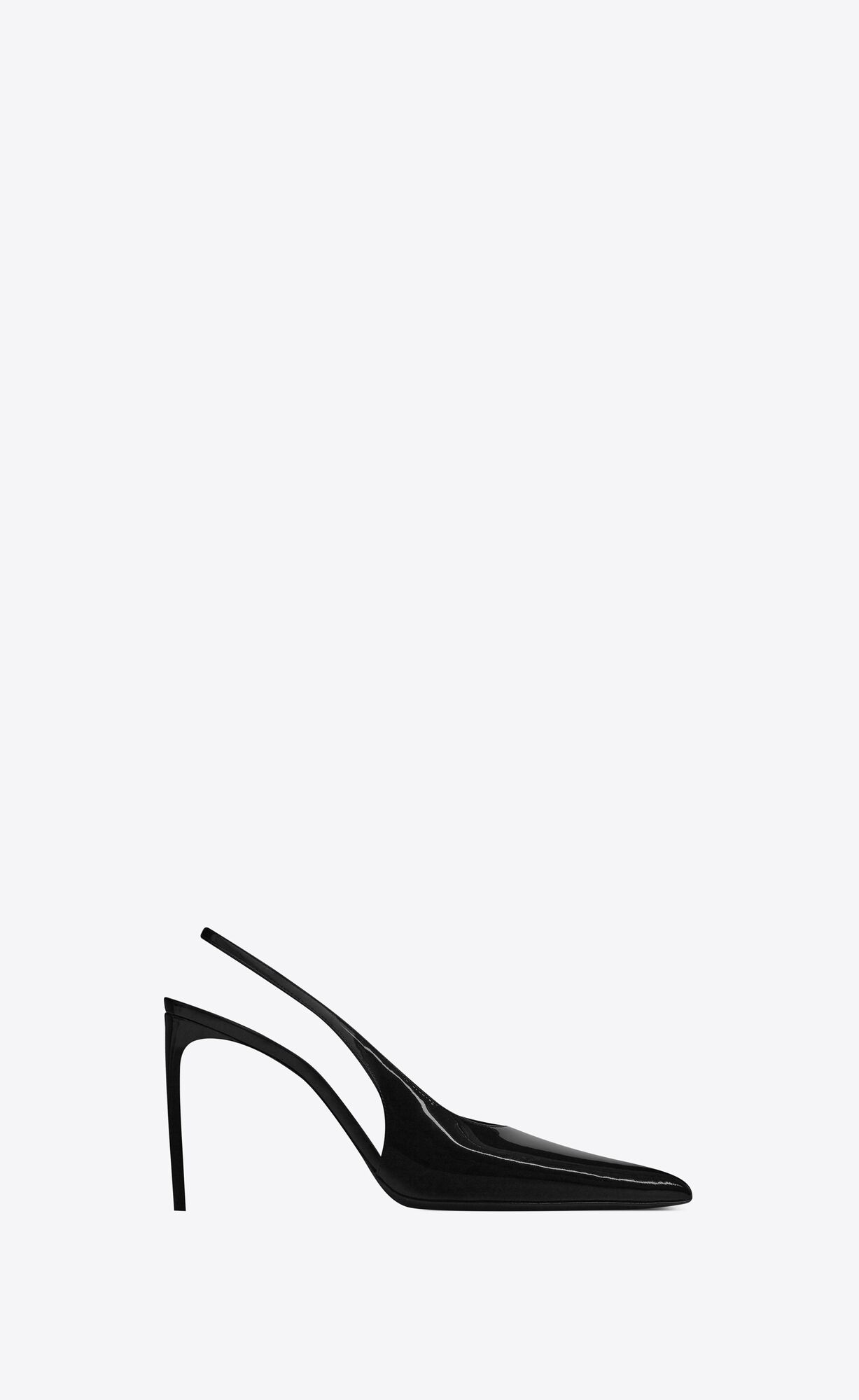 YSL Pulp Slingback Pumps In Patent Leather Black | KFLOT2480