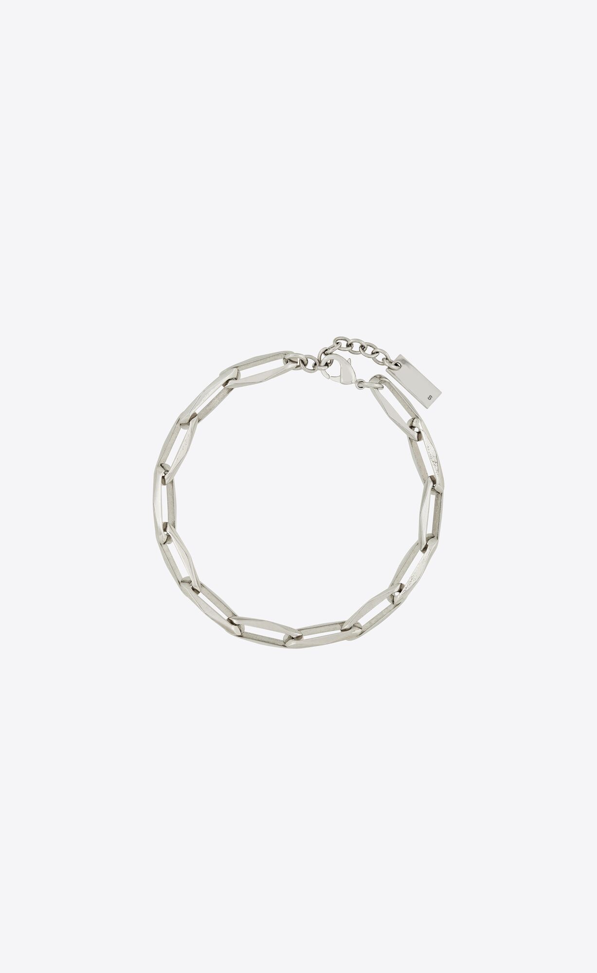 YSL Rectangular Chain Bracelet In Metal Palladium | THDKX8657