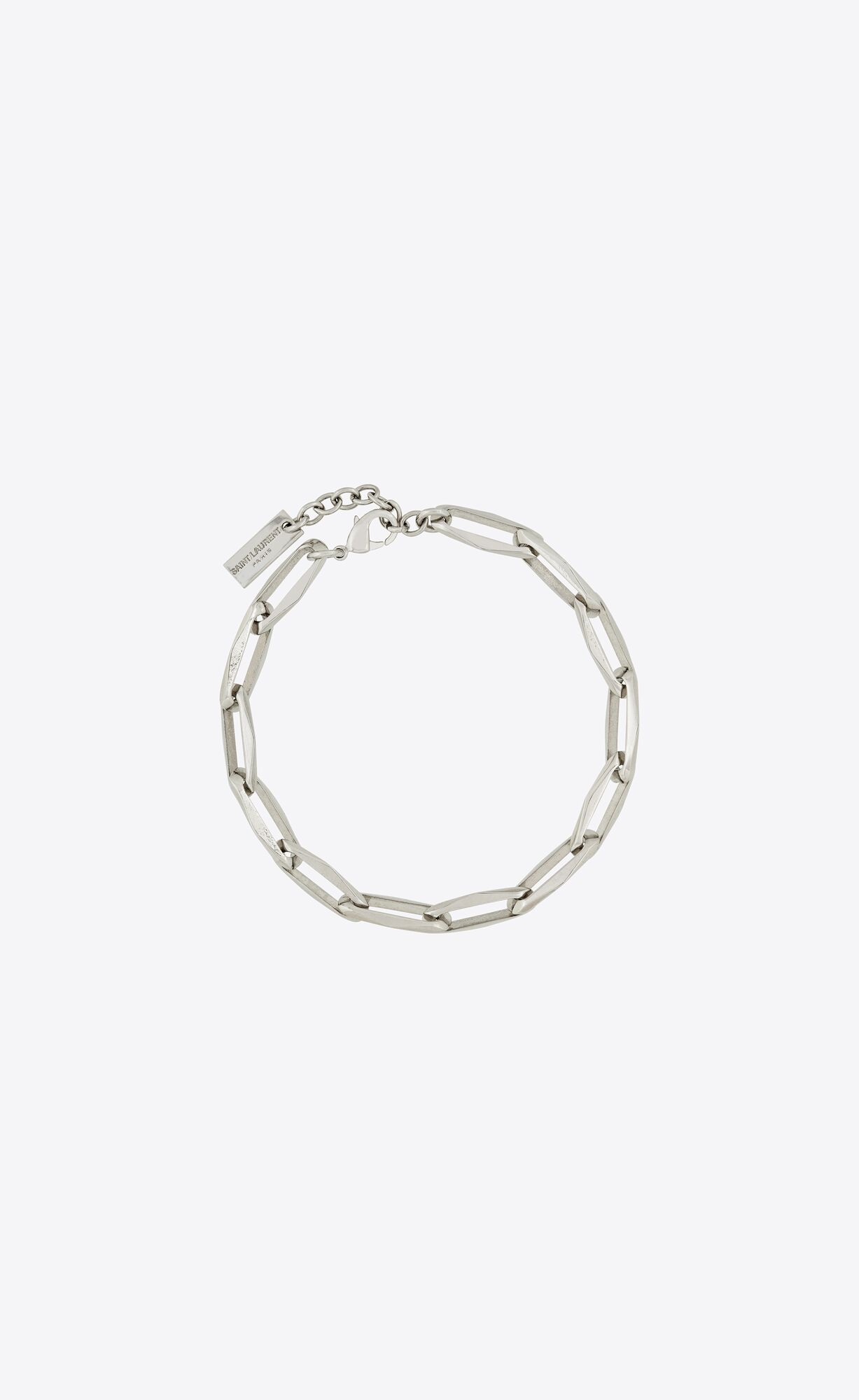 YSL Rectangular Chain Bracelet In Metal Palladium | THDKX8657