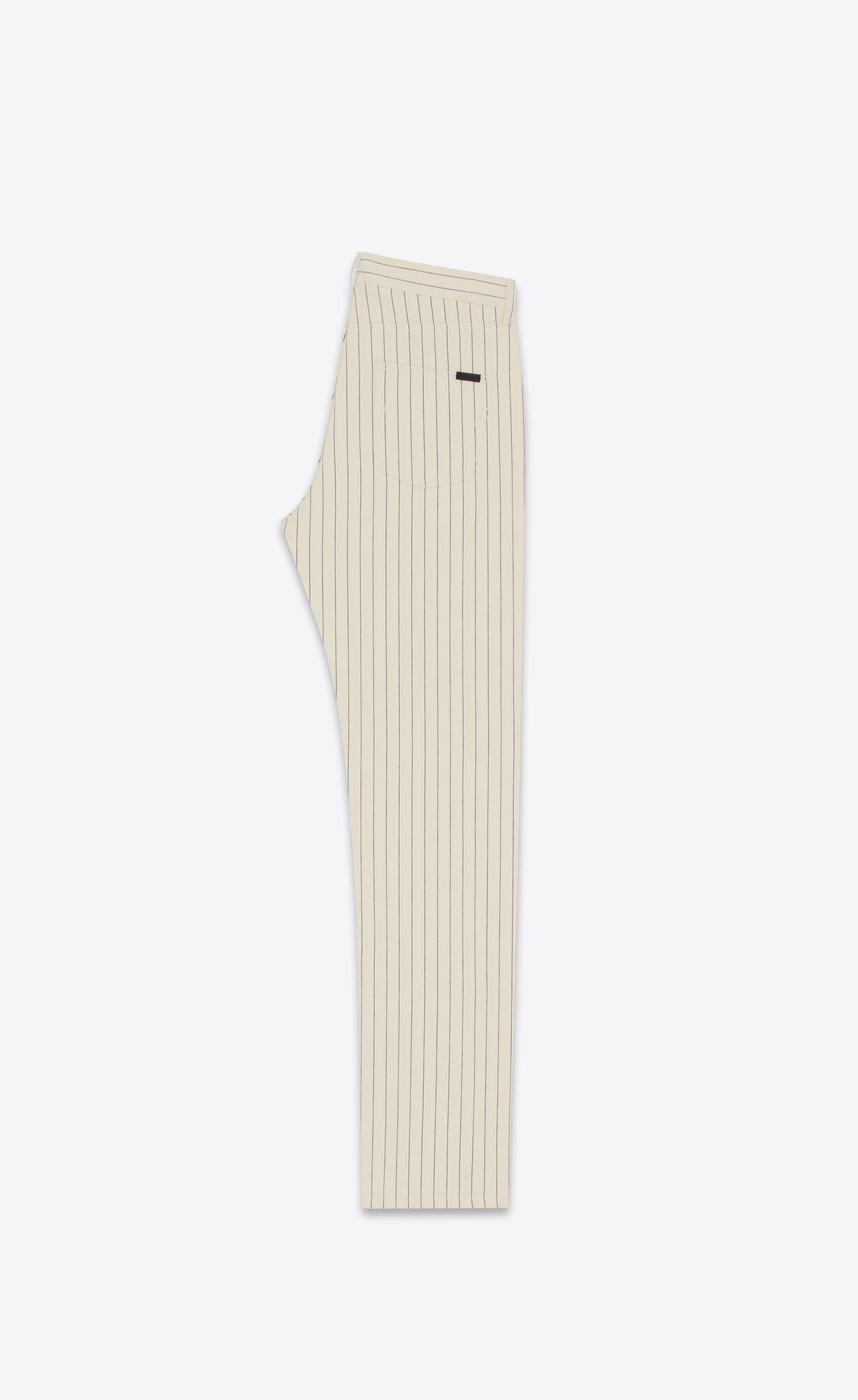 YSL Relaxed-fit Jeans In Striped Grey Off-white Denim Light Beige And Blue | IFCJE7856