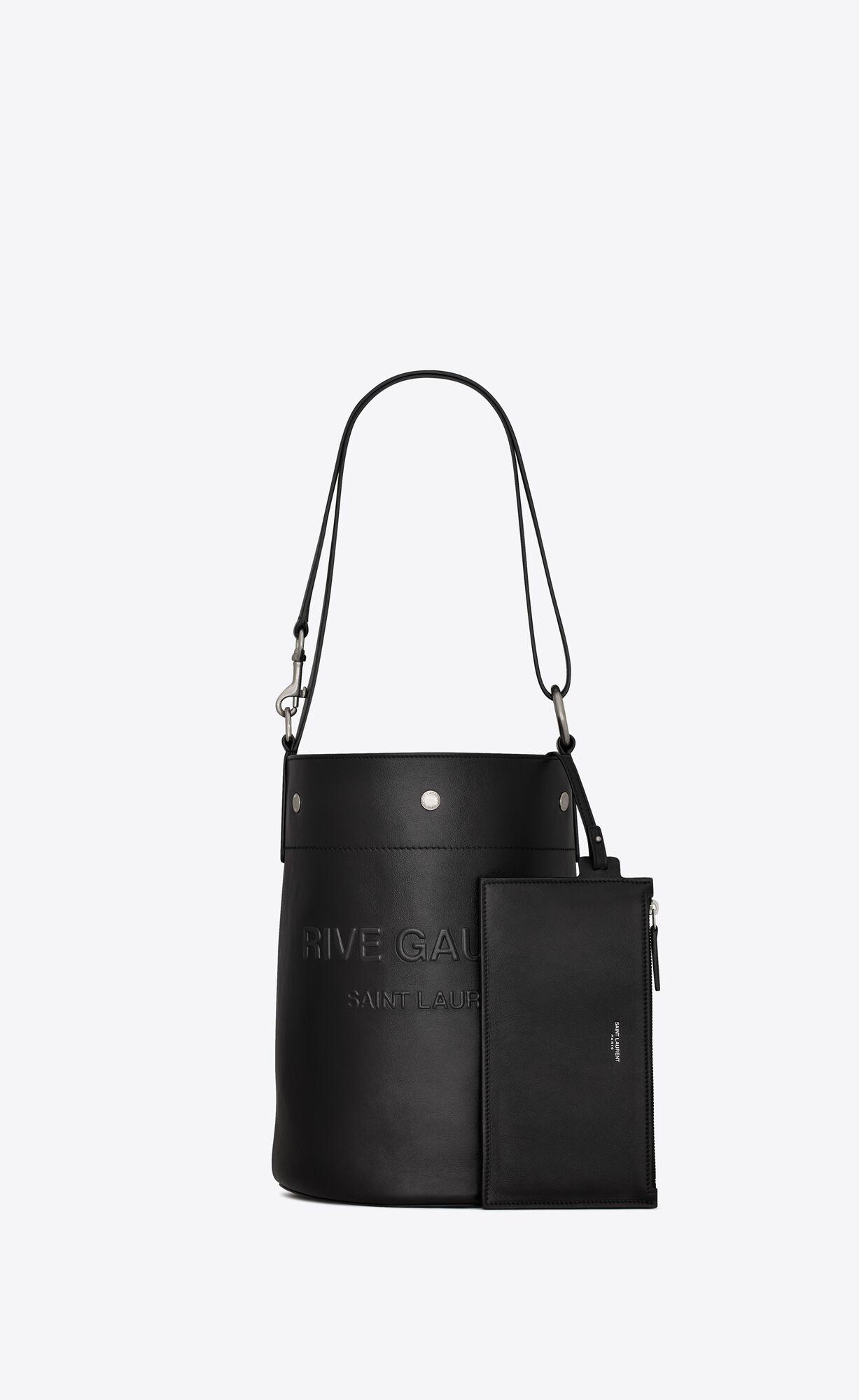 YSL Rive Gauche Bucket Bag In Smooth Leather Noir | OITNJ0136