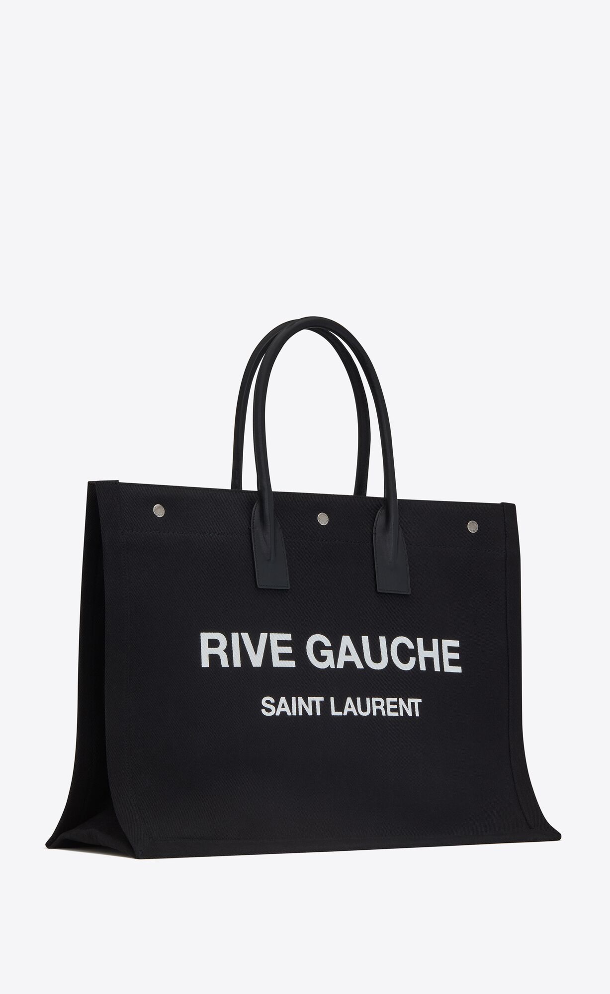 YSL Rive Gauche Large Tote Bag In Printed Canvas And Leather Noir Et Blanc | ZBHAI2357