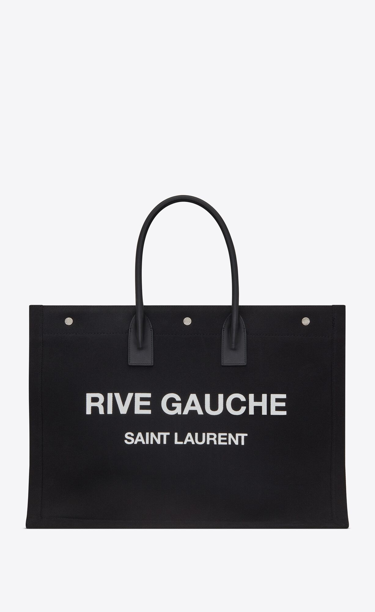 YSL Rive Gauche Large Tote Bag In Printed Canvas And Leather Noir Et Blanc | ZBHAI2357