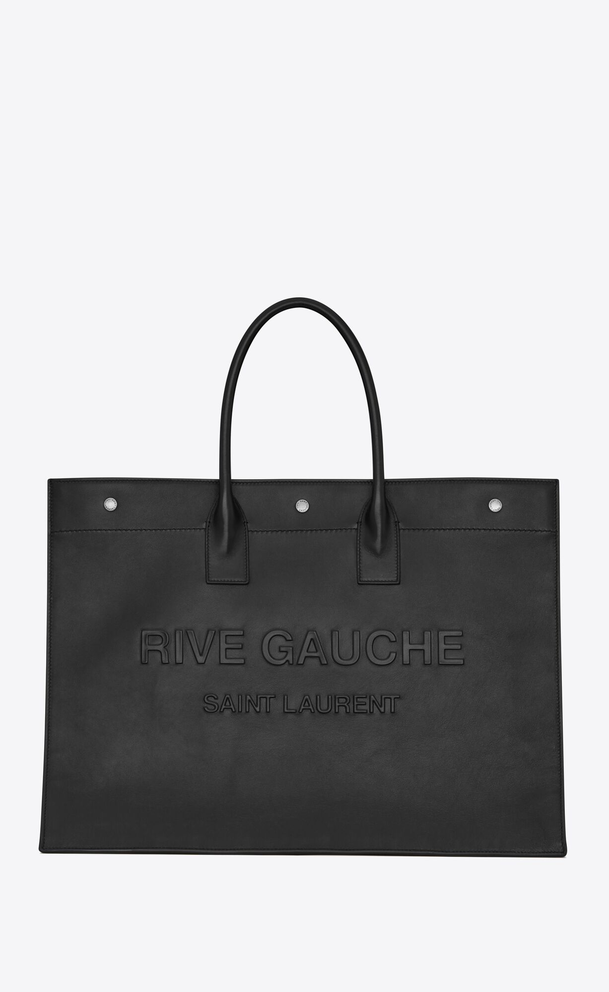 YSL Rive Gauche Large Tote Bag In Smooth Leather Black | QFPJV0367