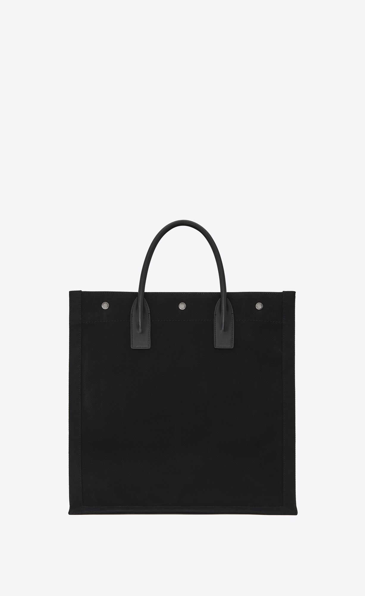 YSL Rive Gauche North/South Tote Bag In Printed Canvas And Leather Noir Et Blanc | KJIHG0249