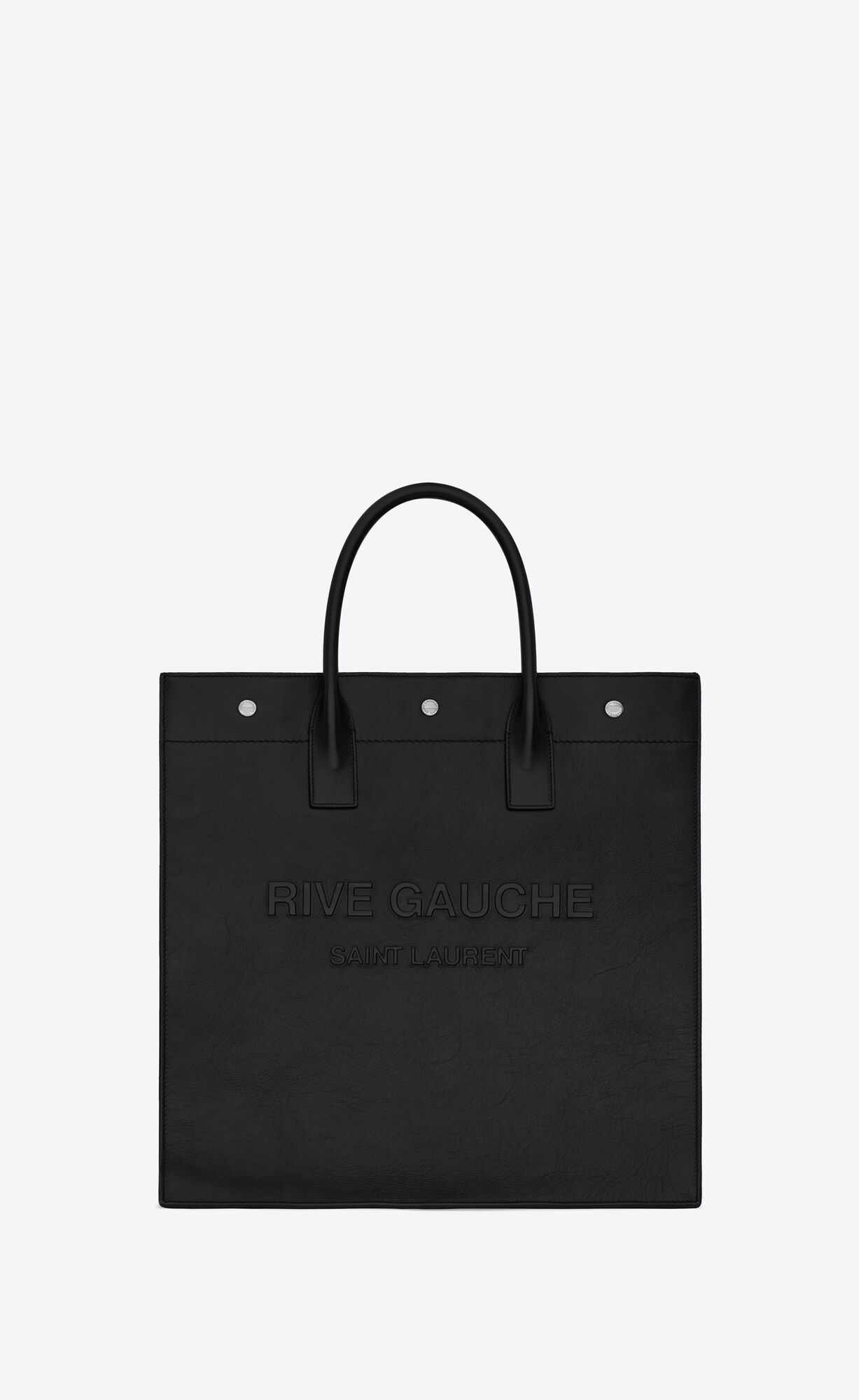 YSL Rive Gauche North/South Tote Bag In Smooth Leather Black | RWBXF5964