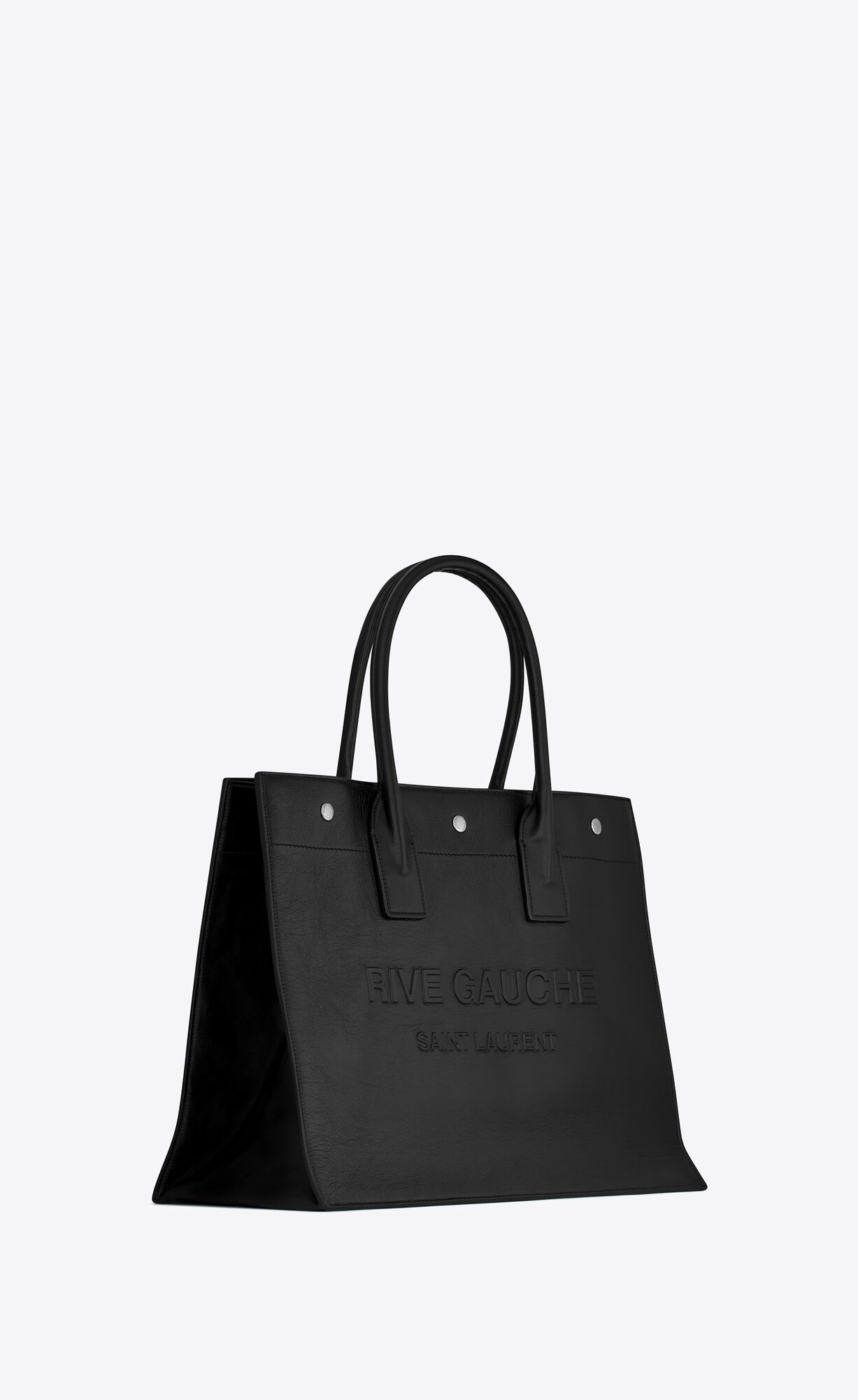 YSL Rive Gauche Small Tote Bag In Smooth Leather Noir | SCGYT7034