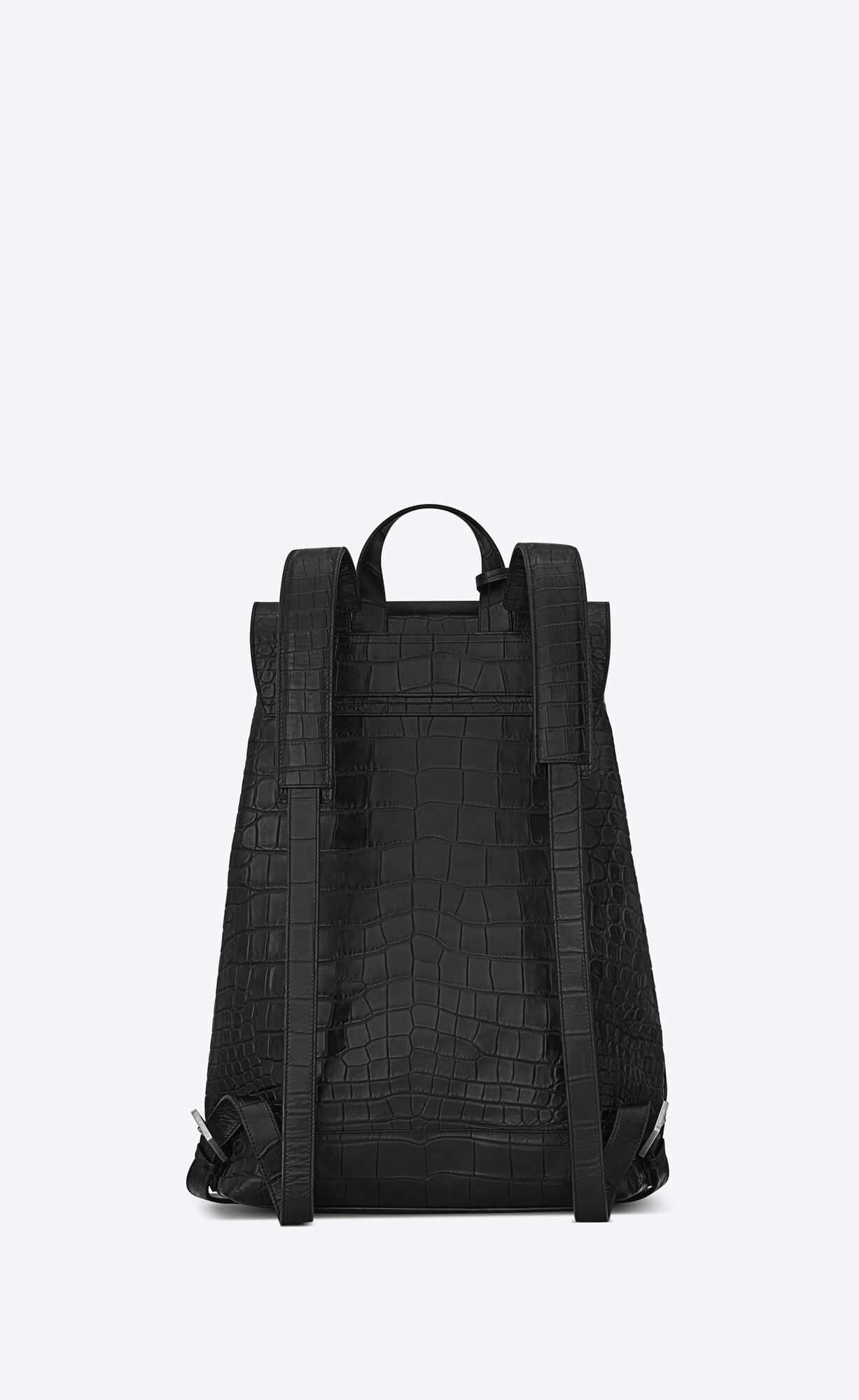 YSL Sac De Jour Backpack In Crocodile-embossed Leather Black | VBCZW2347