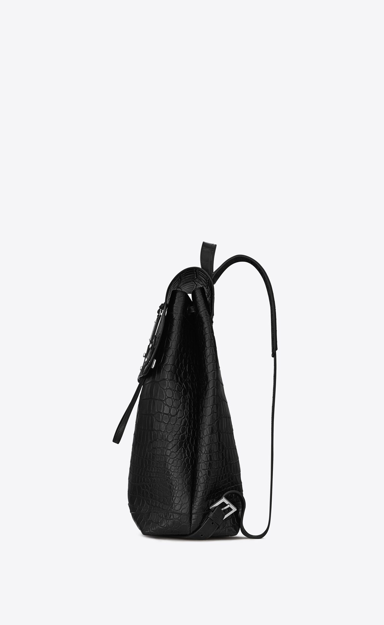 YSL Sac De Jour Backpack In Crocodile-embossed Leather Black | VBCZW2347