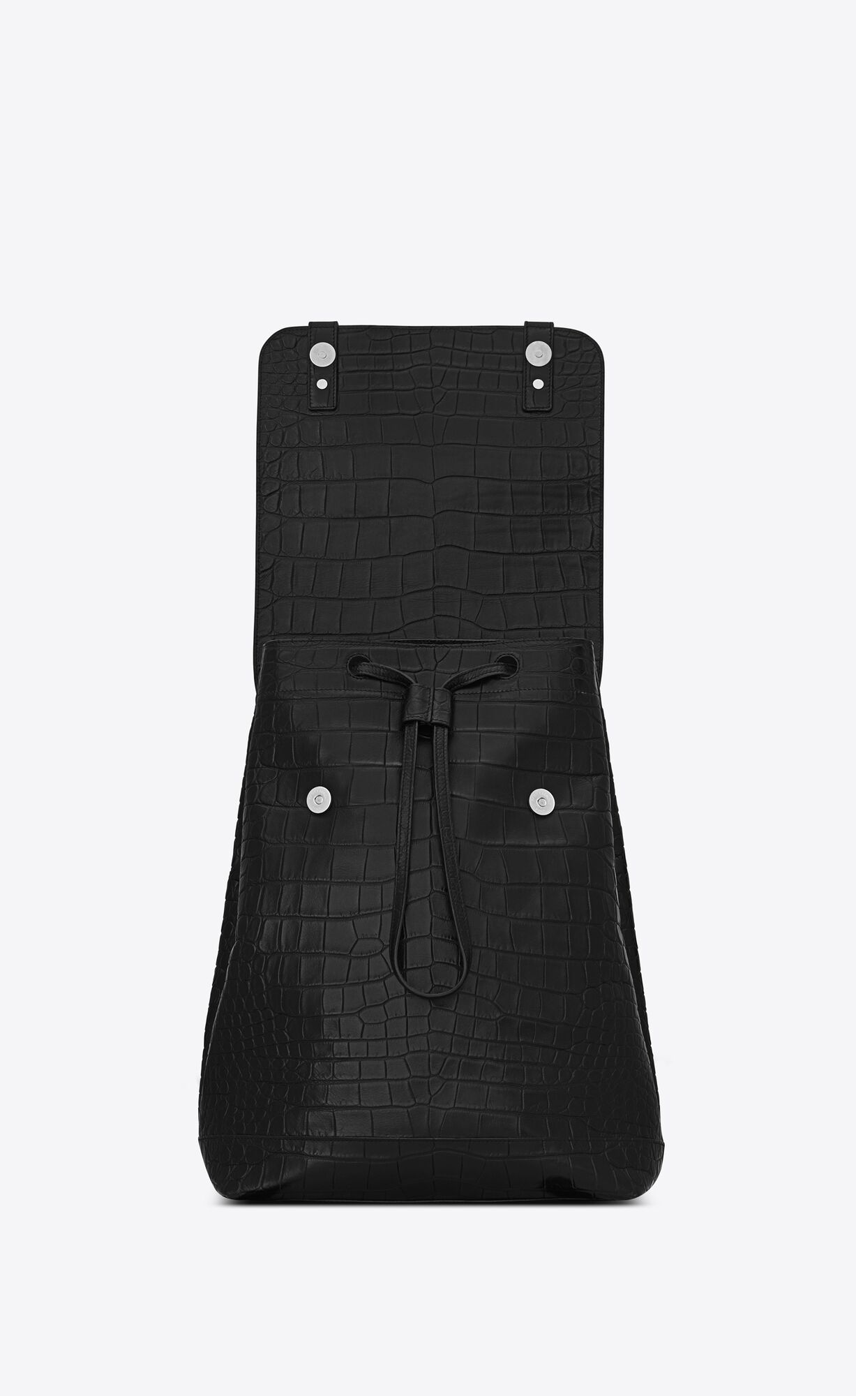 YSL Sac De Jour Backpack In Crocodile-embossed Leather Black | VBCZW2347