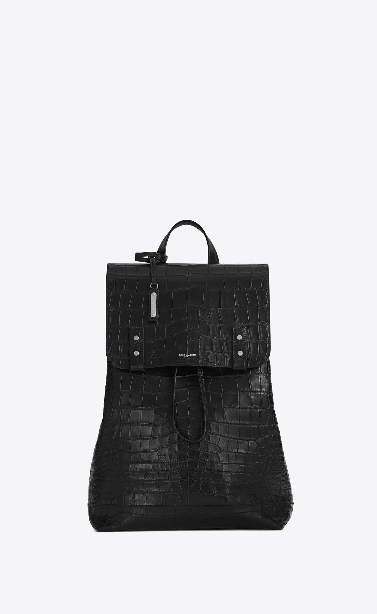 YSL Sac De Jour Backpack In Crocodile-embossed Leather Black | VBCZW2347