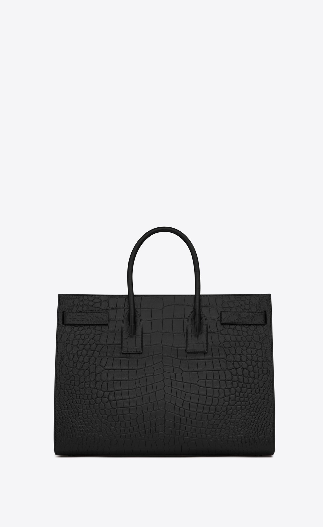 YSL Sac De Jour Large In Crocodile-embossed Leather Black | FXDUC1607