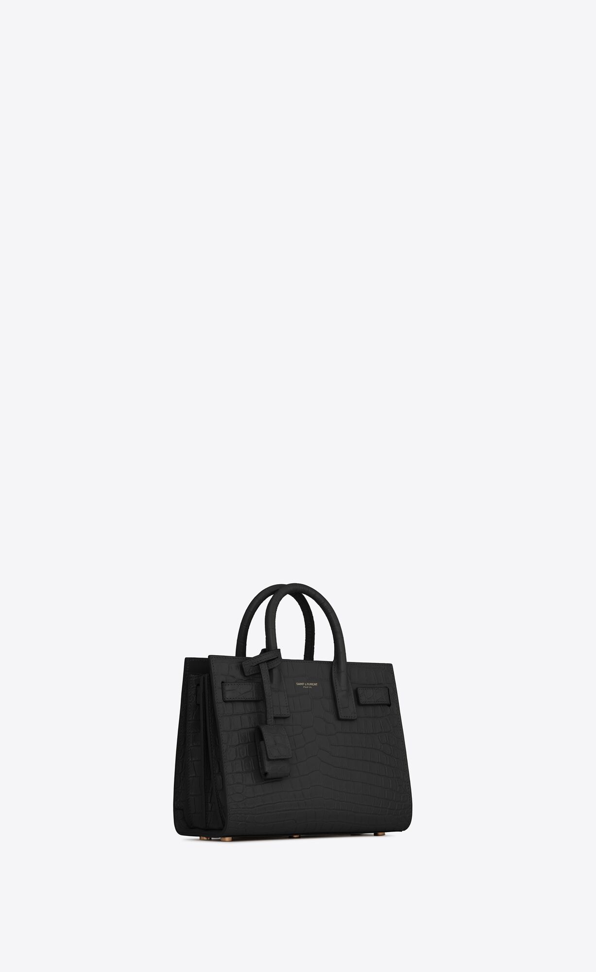 YSL Sac De Jour Nano In Crocodile-embossed Matte Leather Black | SOWMK3049