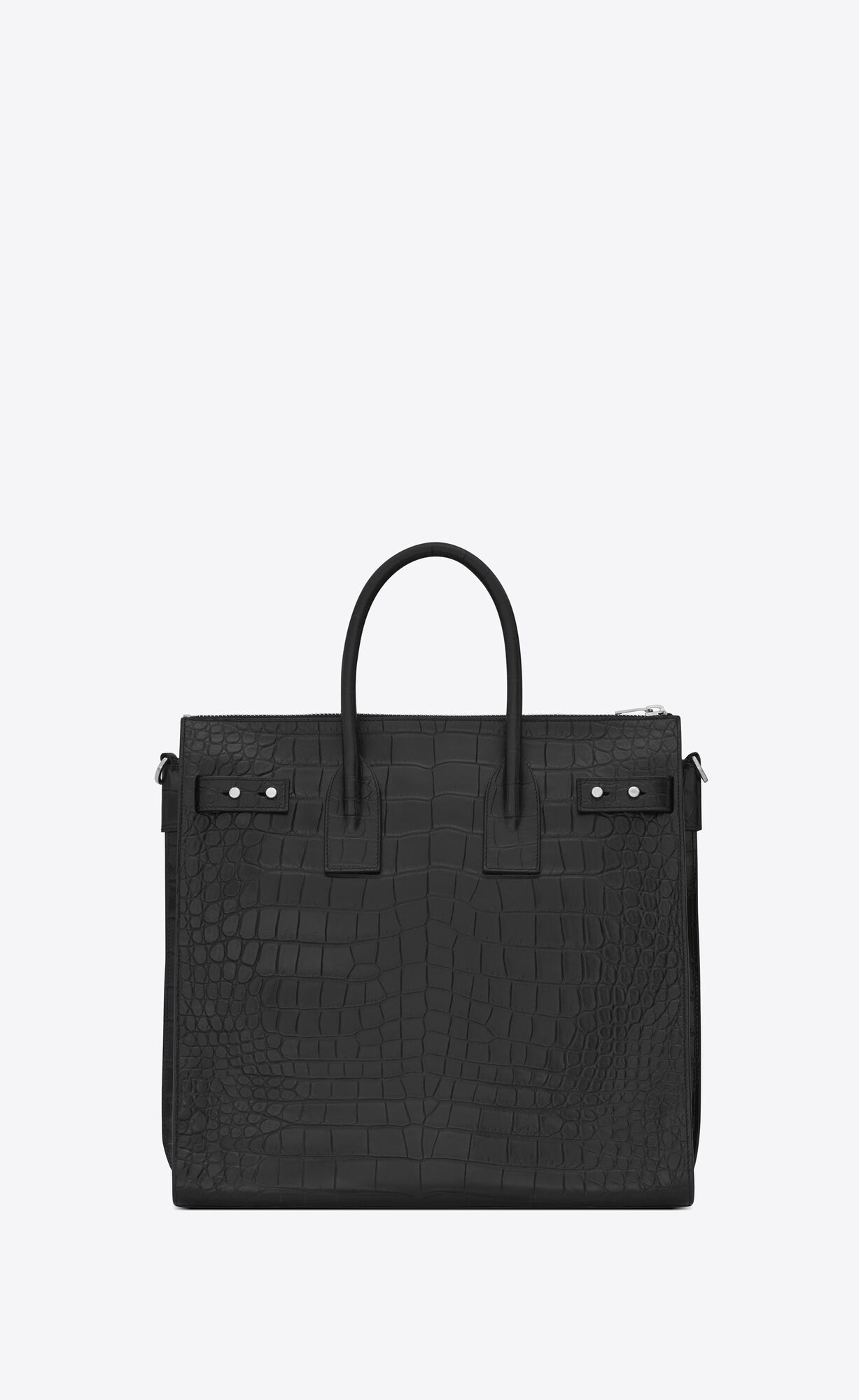 YSL Sac De Jour North/South Tote In Crocodile-embossed Leather Black | BSWPU6832