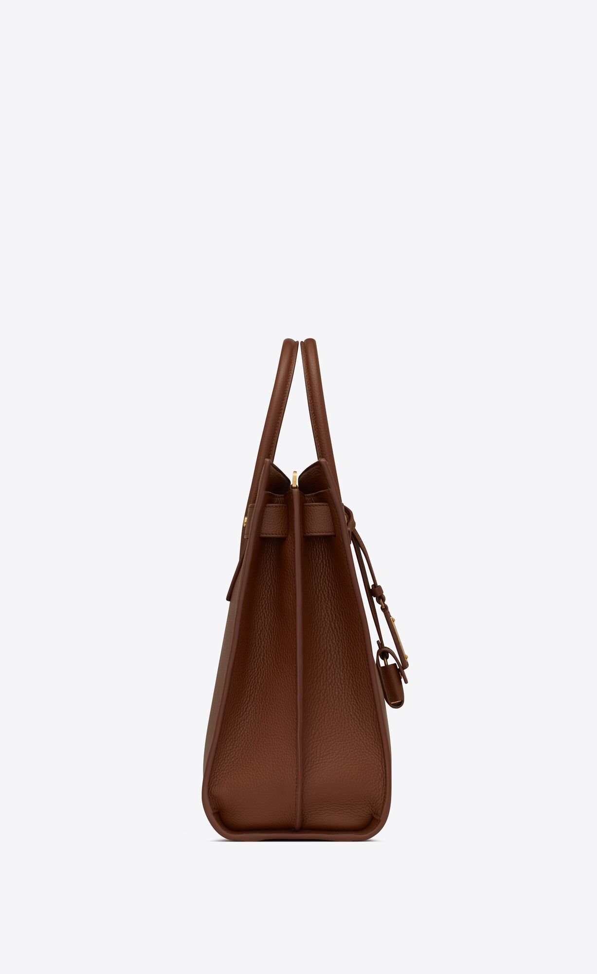 YSL Sac De Jour Thin Large Bag In Grained Leather Toasted Brown | KPAMV3752