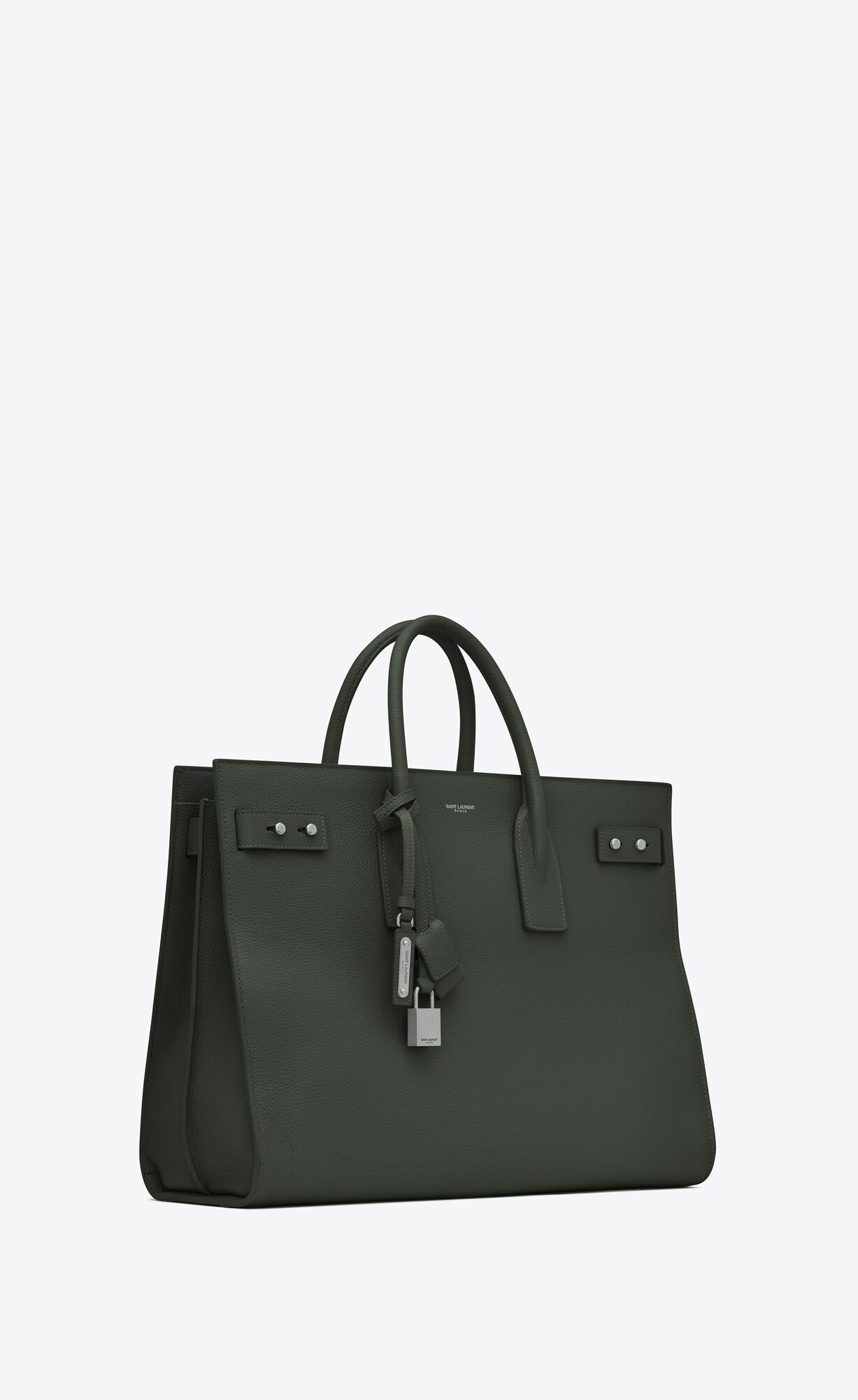 YSL Sac De Jour Thin Large In Grained Leather Dark Green | CWFKV2138