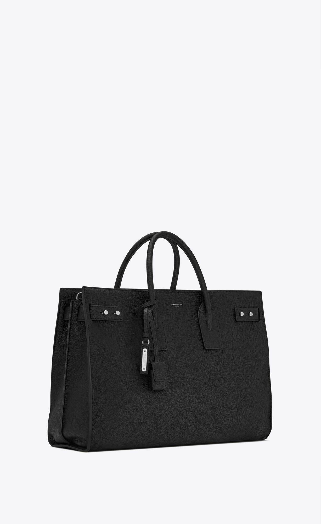 YSL Sac De Jour Thin Large In Grained Leather Black | GXDHO8195