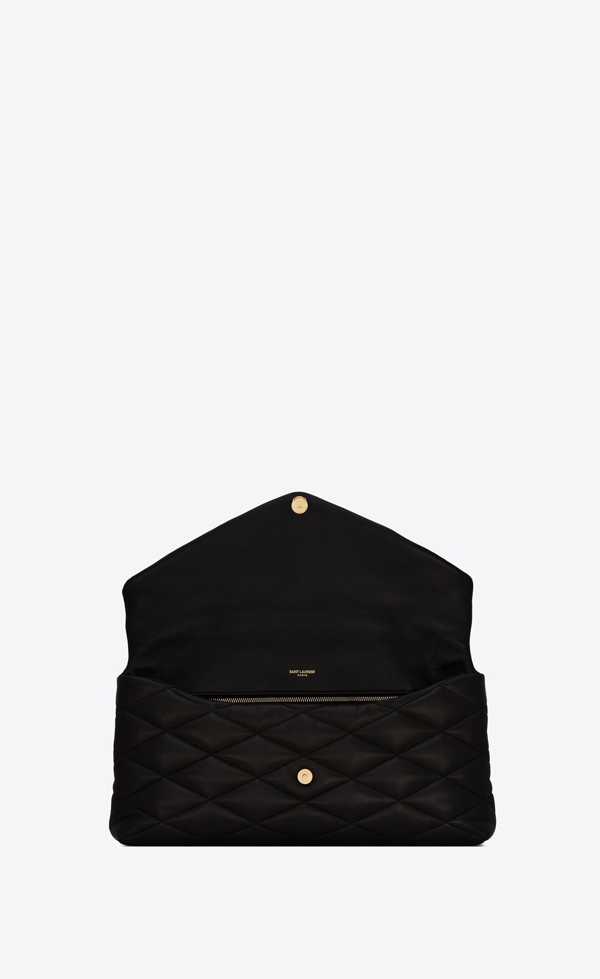 YSL Sade Large Clutch In Lambskin Black | KXPMV0724