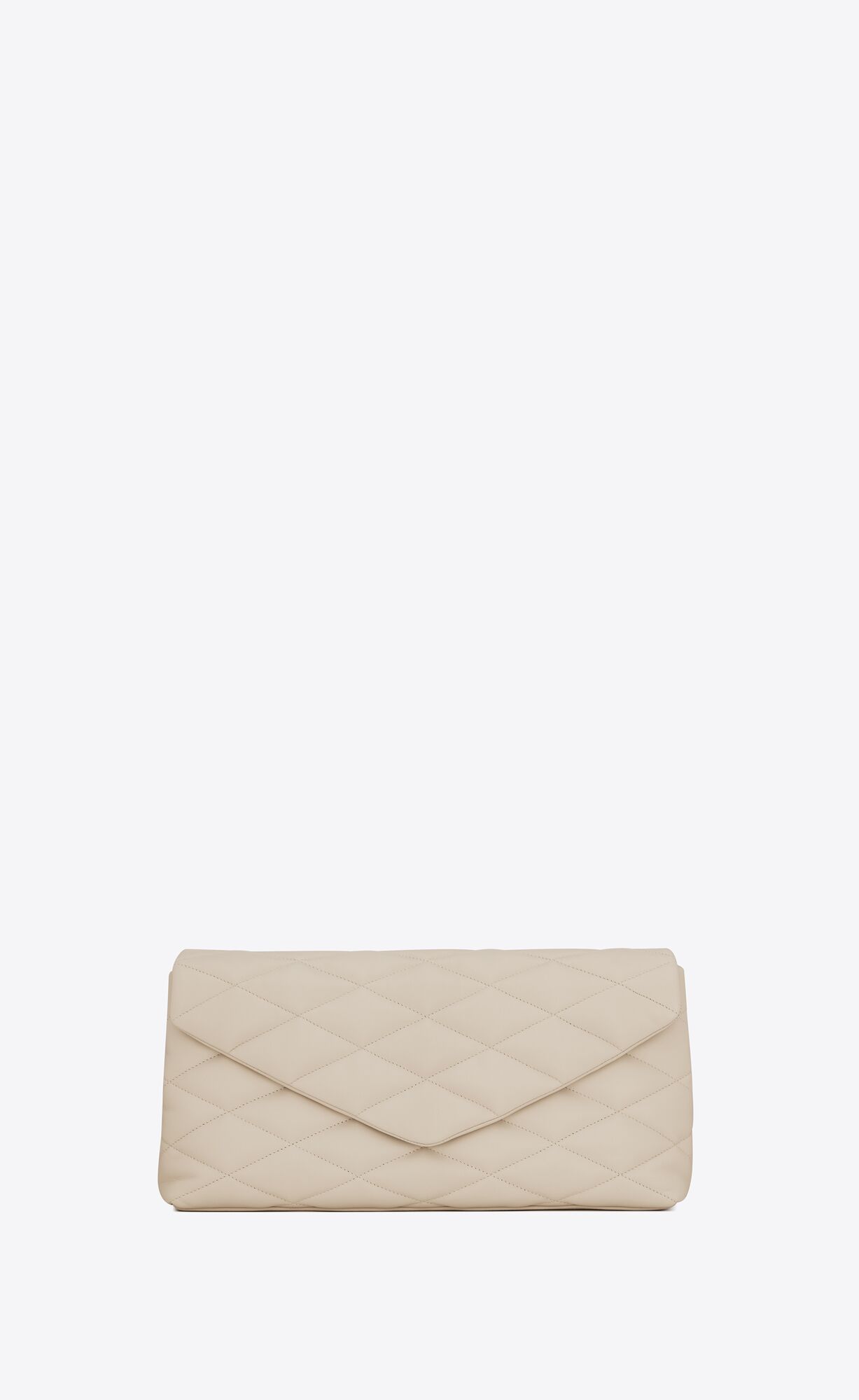 YSL Sade Large Clutch In Lambskin Blanc Vintage | VOUEY3472