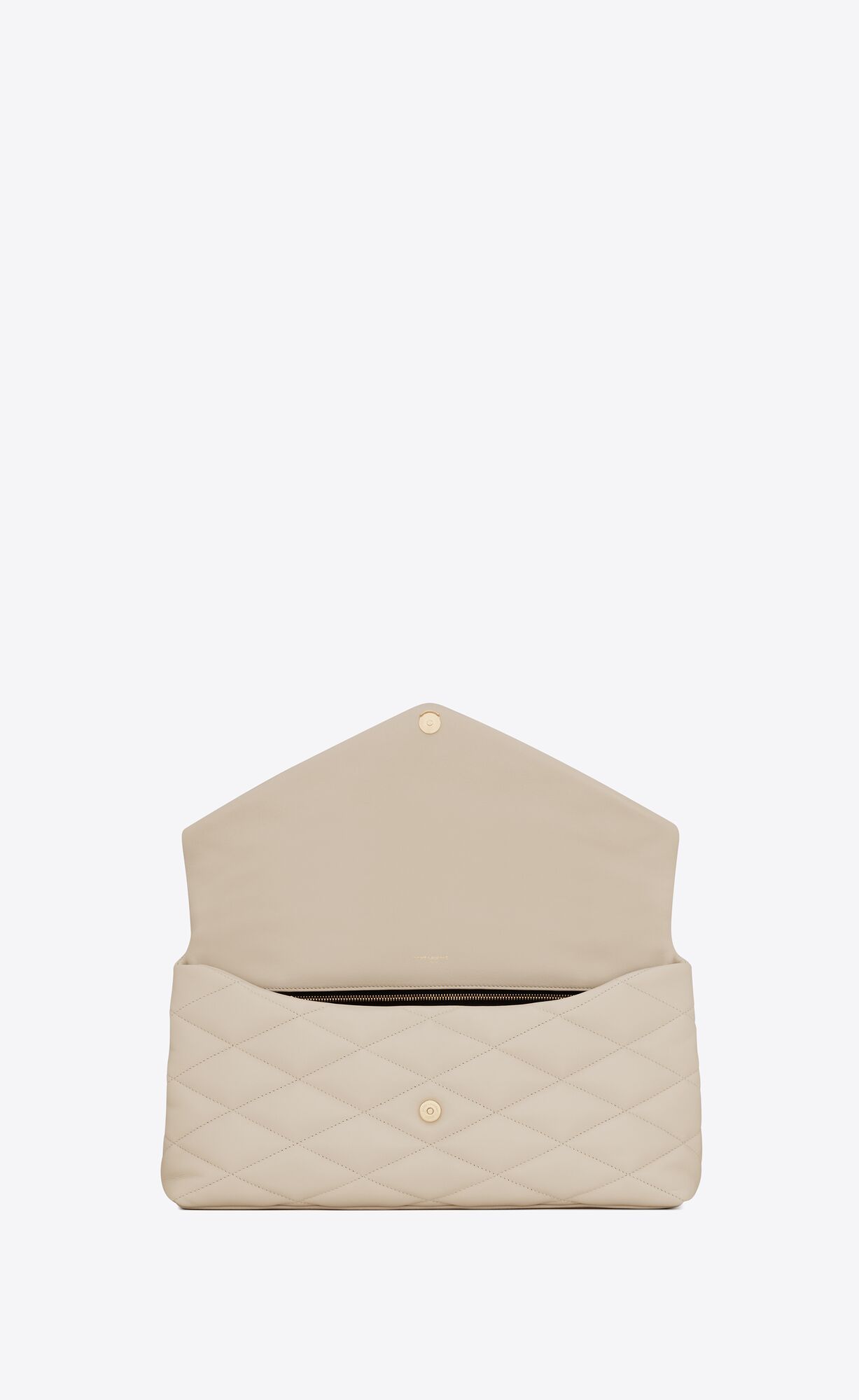 YSL Sade Large Clutch In Lambskin Blanc Vintage | VOUEY3472