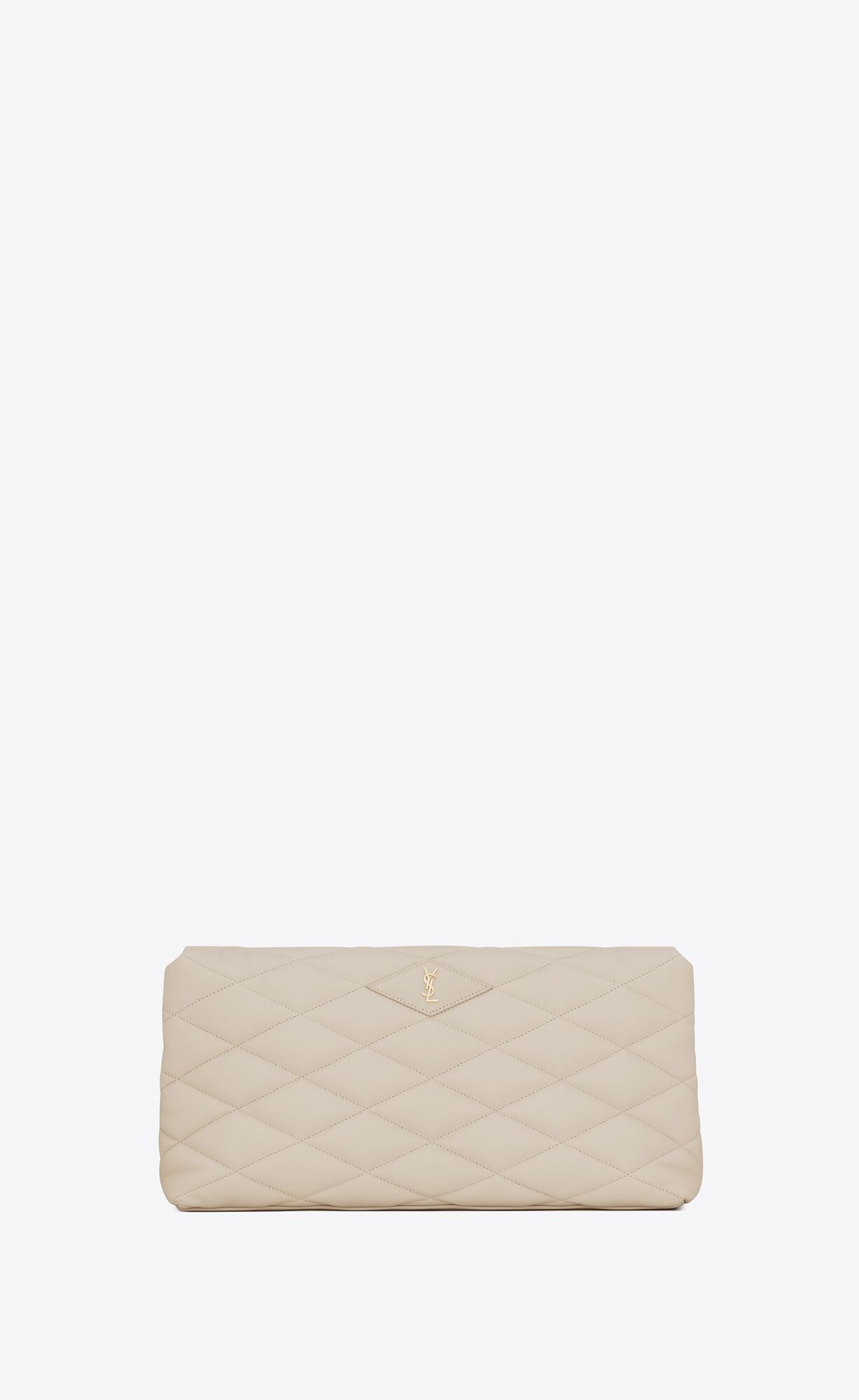 YSL Sade Large Clutch In Lambskin Blanc Vintage | VOUEY3472