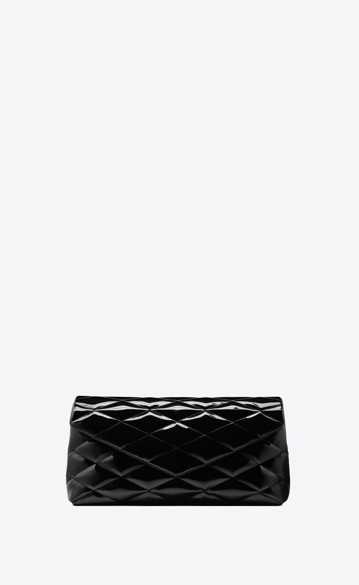 YSL Sade Large Clutch In Patent Canvas Black | MUBXG4053